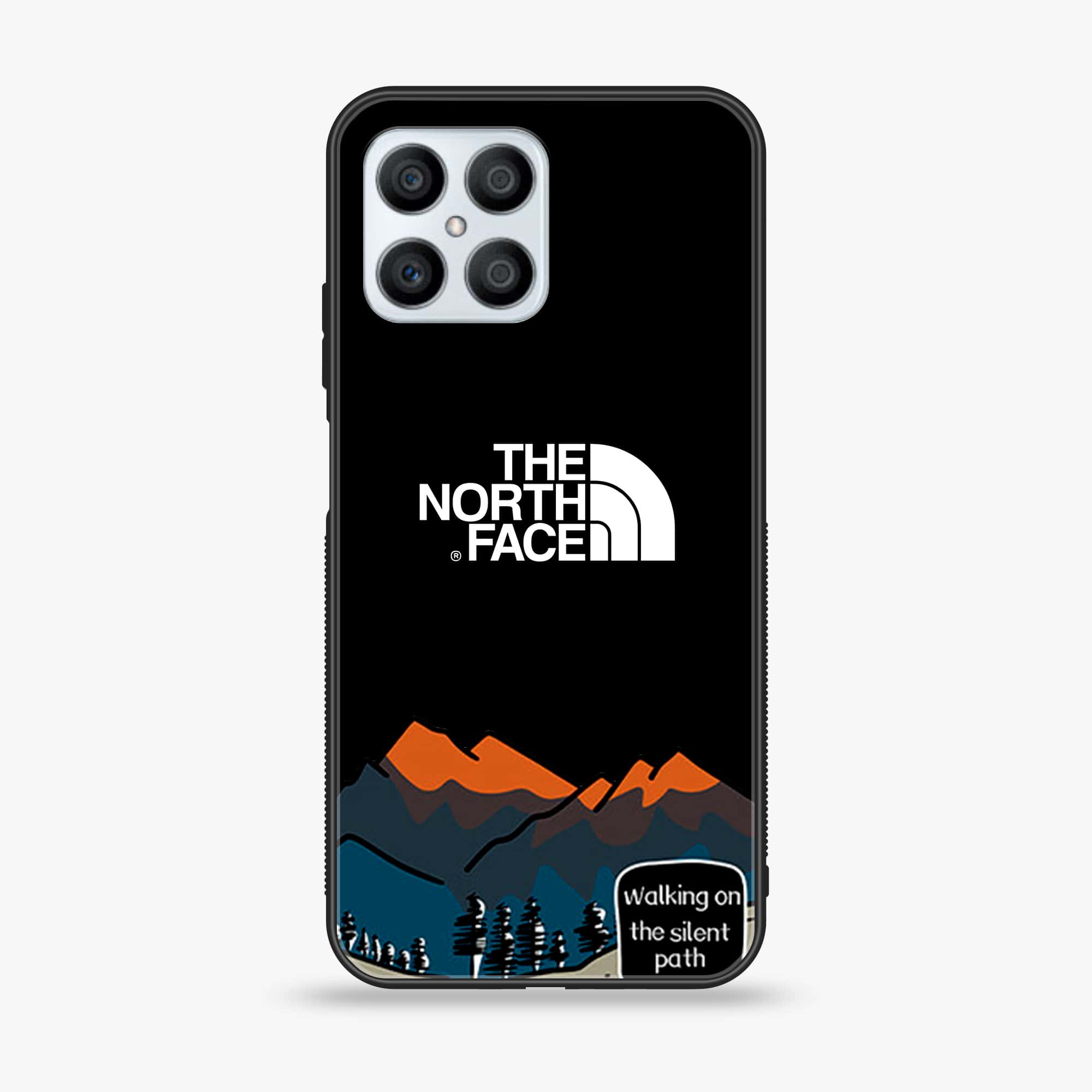 Huawei Honor X8 4G - The North Face Series - Premium Printed Glass soft Bumper shock Proof Case