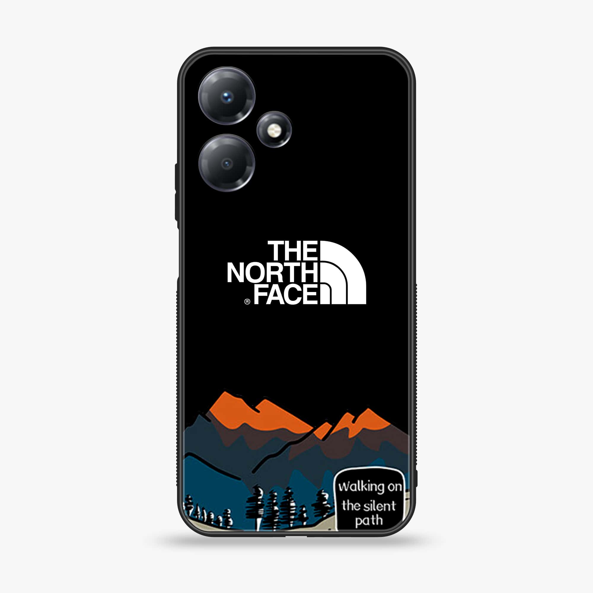 Infinix Hot 30 Play - The North Face Series - Premium Printed Glass soft Bumper shock Proof Case