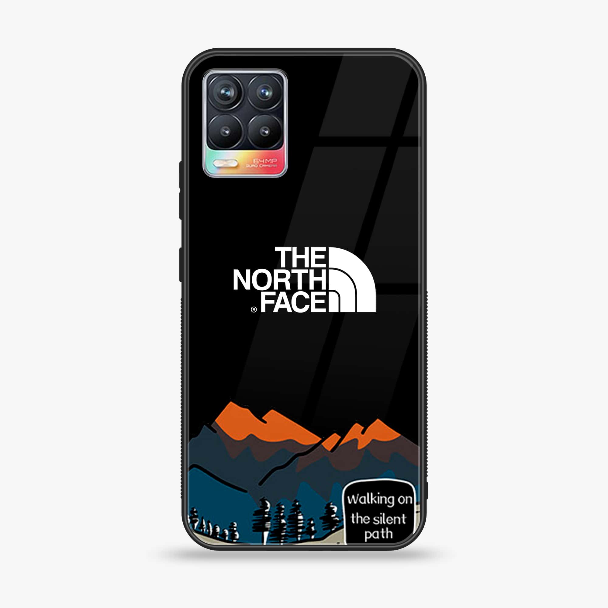 Realme 8 - The North Face Series - Premium Printed Glass soft Bumper shock Proof Case