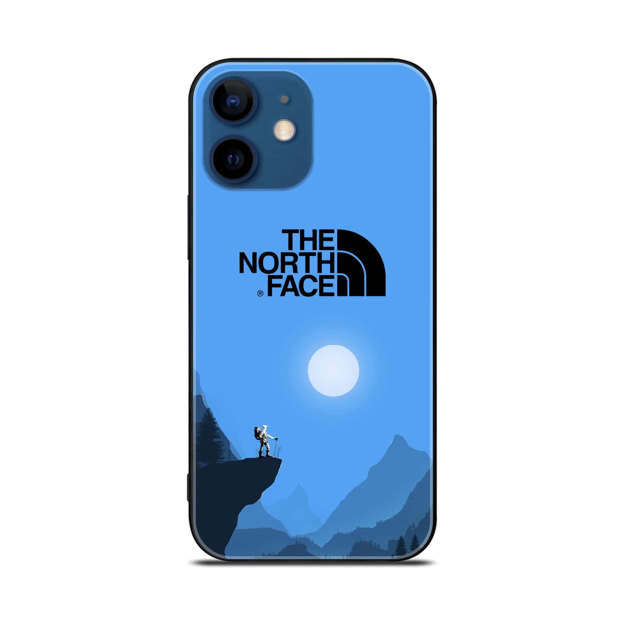 iPhone 12 Mini The North Face Series Premium Printed Glass soft Bumper shock Proof Case