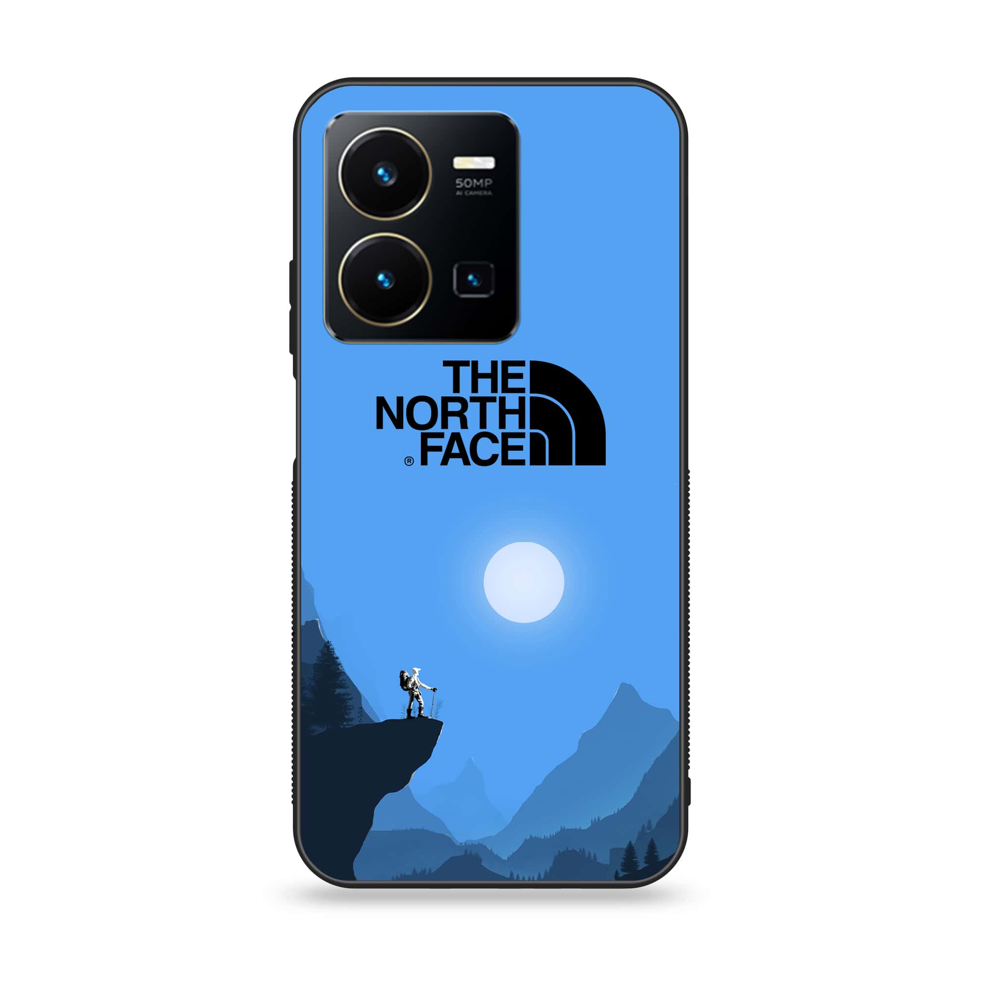 Vivo Y35 - The North Face Series - Premium Printed Glass soft Bumper shock Proof Case