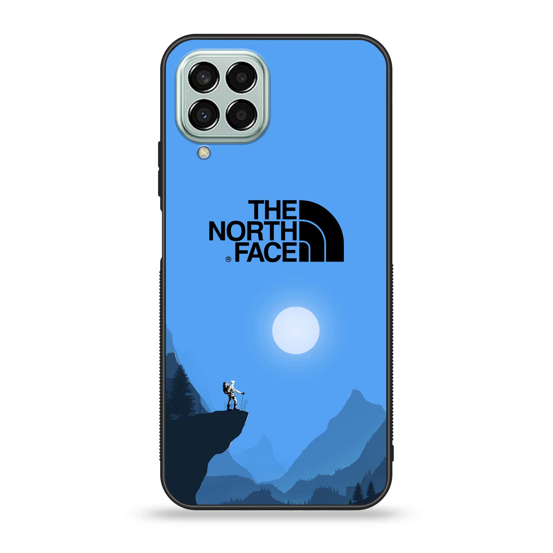 Samsung Galaxy M33 - The North Face Series - Premium Printed Glass soft Bumper shock Proof Case
