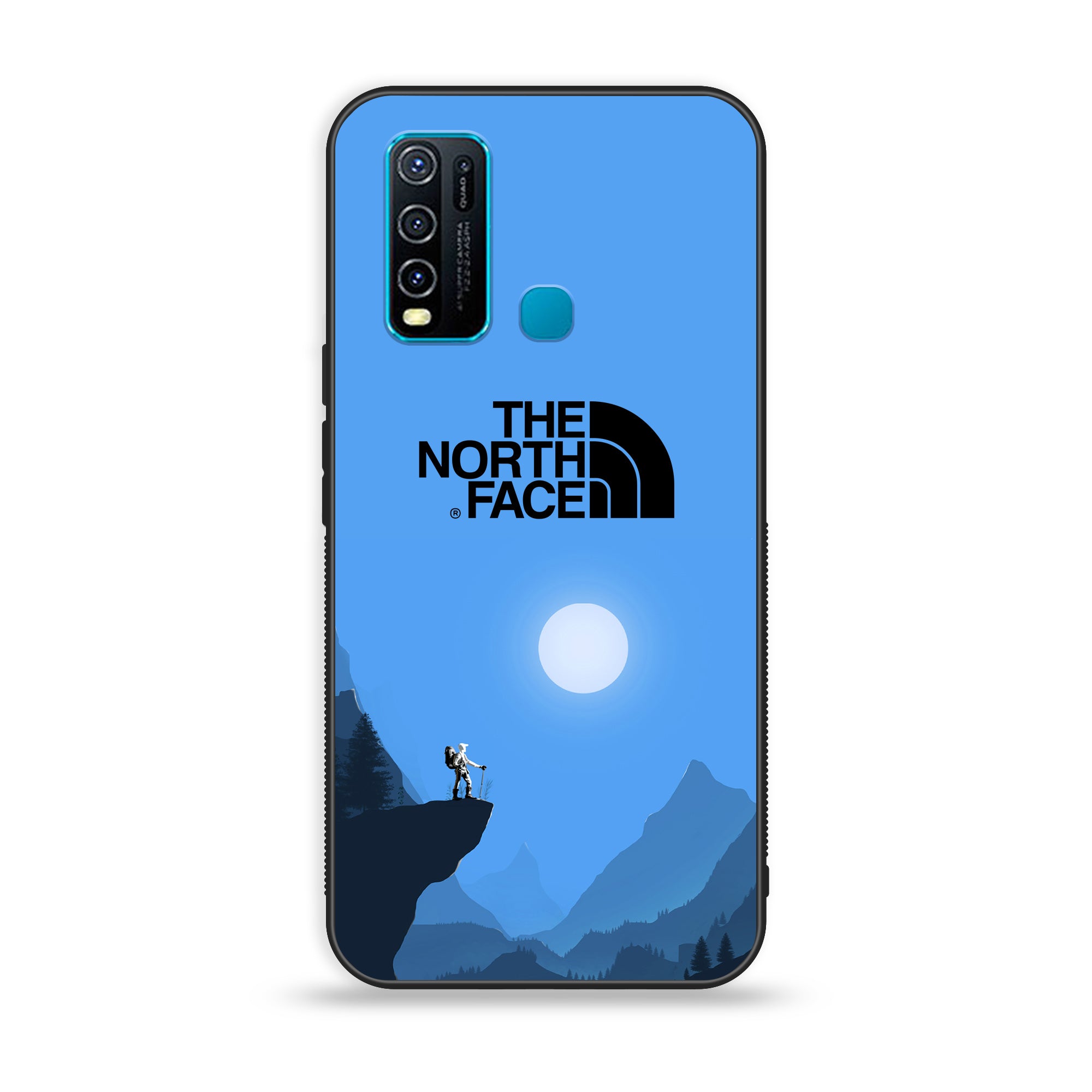 Vivo Y30 - The North Face Series - Premium Printed Glass soft Bumper shock Proof Case