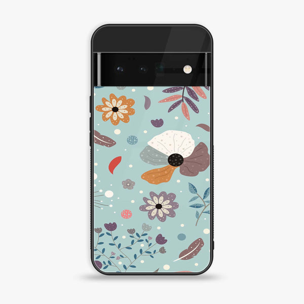 Google Pixel 6 - Floral Series Design 5 - Premium Printed Glass soft Bumper Shock Proof Case