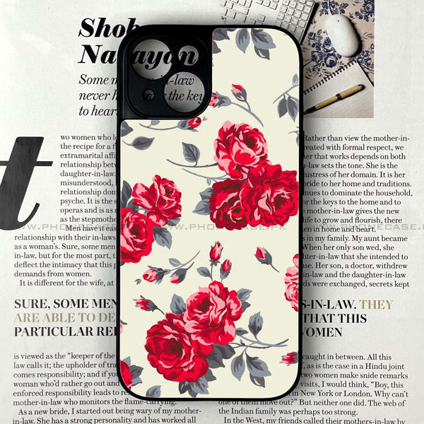 iPhone 13 Mini - Floral Series Design 8 - Premium Printed Glass soft Bumper shock Proof Case