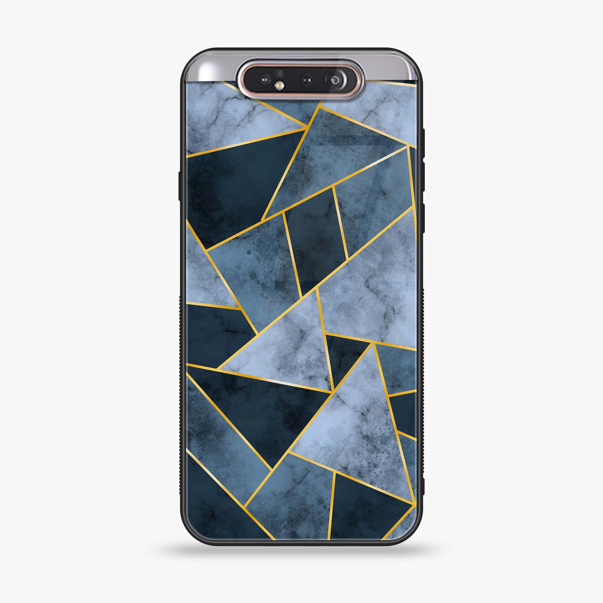 Samsung Galaxy A80 - Geometric Marble Series - Premium Printed Glass soft Bumper shock Proof Case