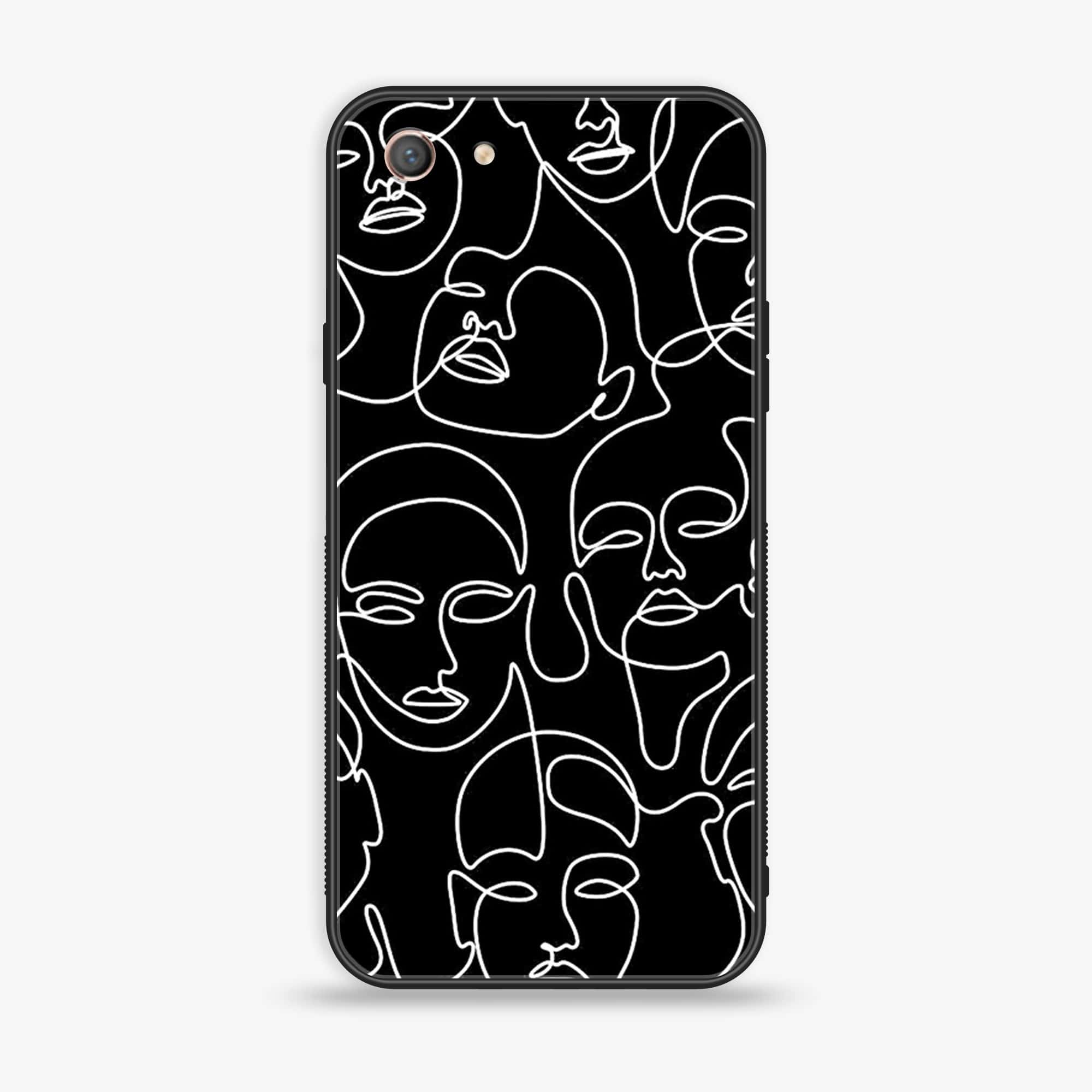 Oppo A71 (2018) - Girl Line Art Series - Premium Printed Glass soft Bumper shock Proof Case