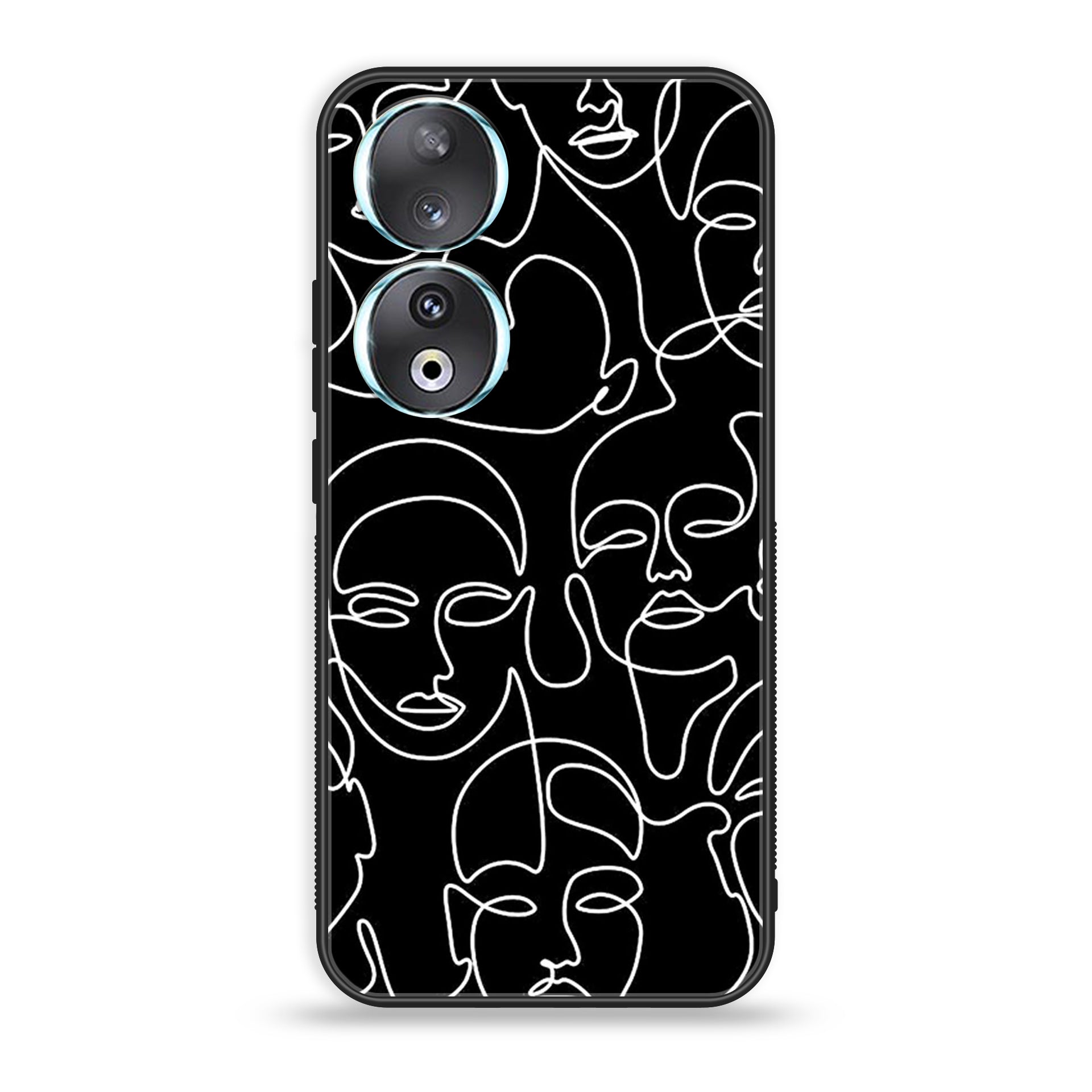 Huawei Honor 90 - Girls Line Art Series - Premium Printed Glass soft Bumper shock Proof Case