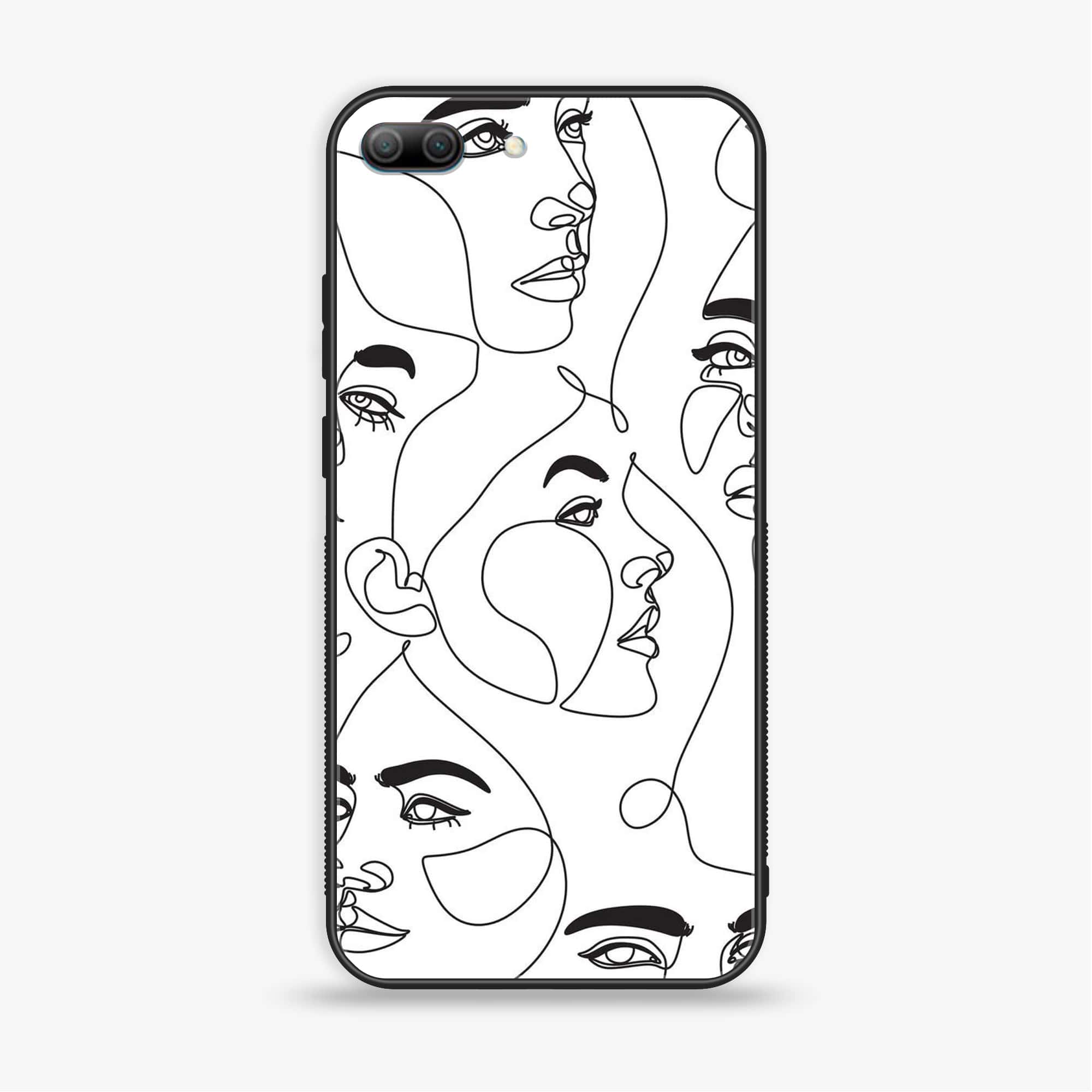Huawei Honor 9 Lite - Girl Line Art Series - Premium Printed Glass soft Bumper shock Proof Case