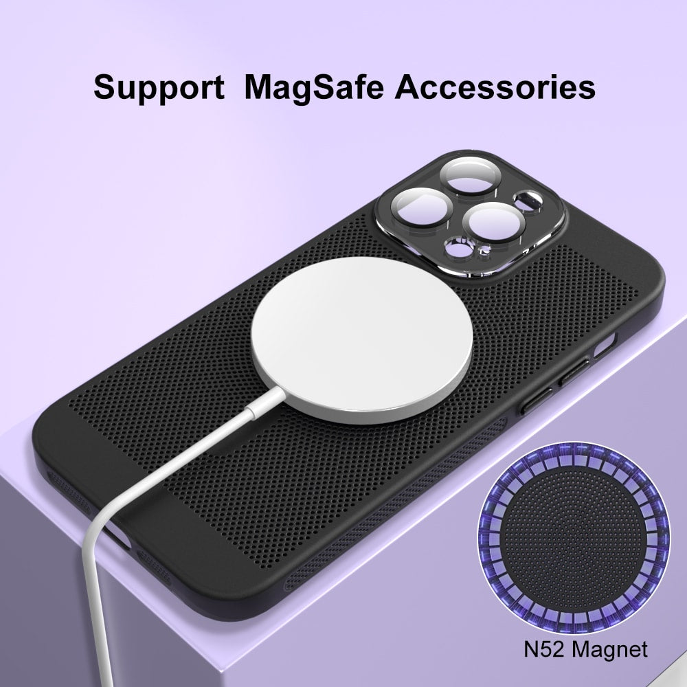 iPhone 12 Pro Max Cooling MagSafe Case with Built-in Camera Glass Protection