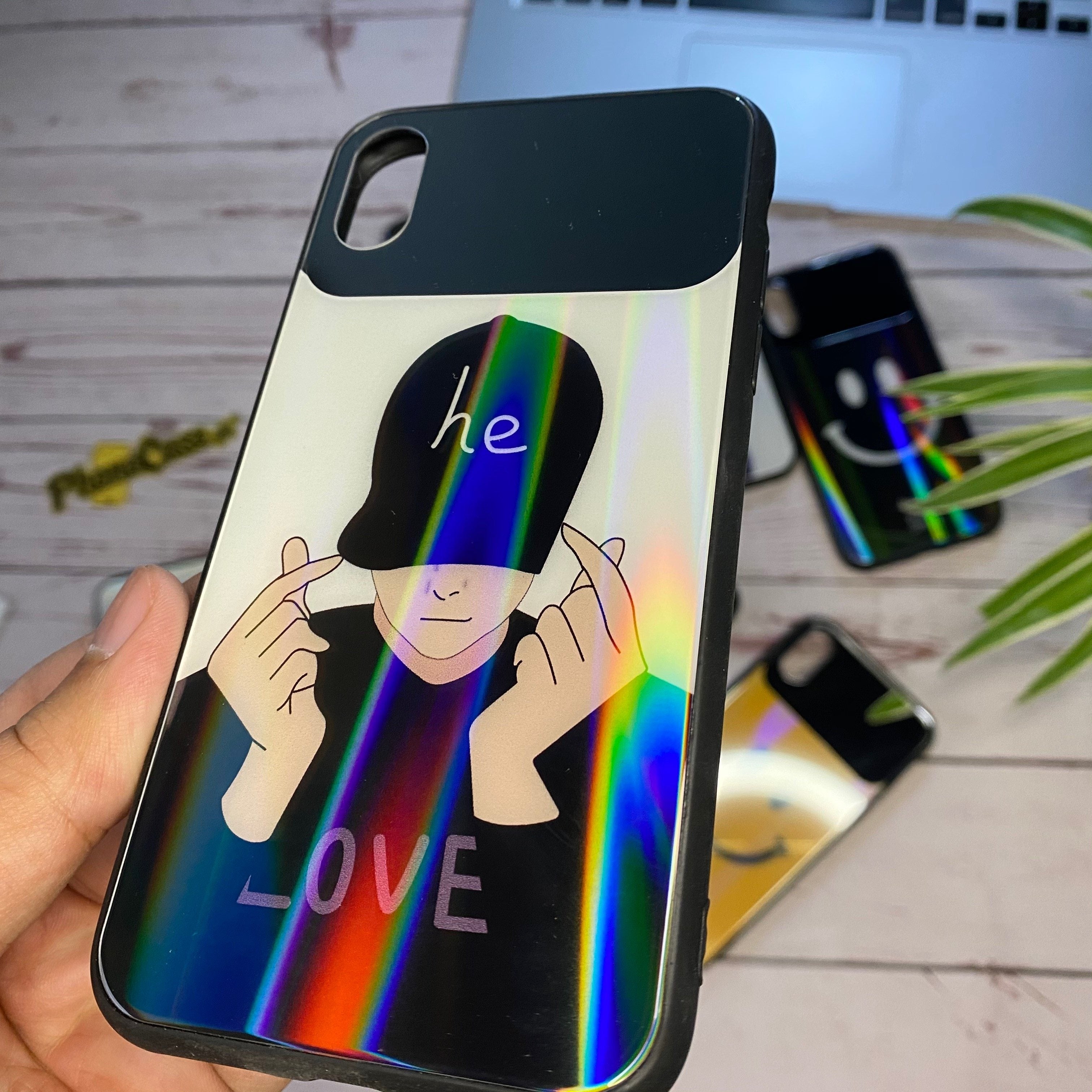 iPhone X/XS Pure Glass mirror Hybrid shock Proof Printed Case