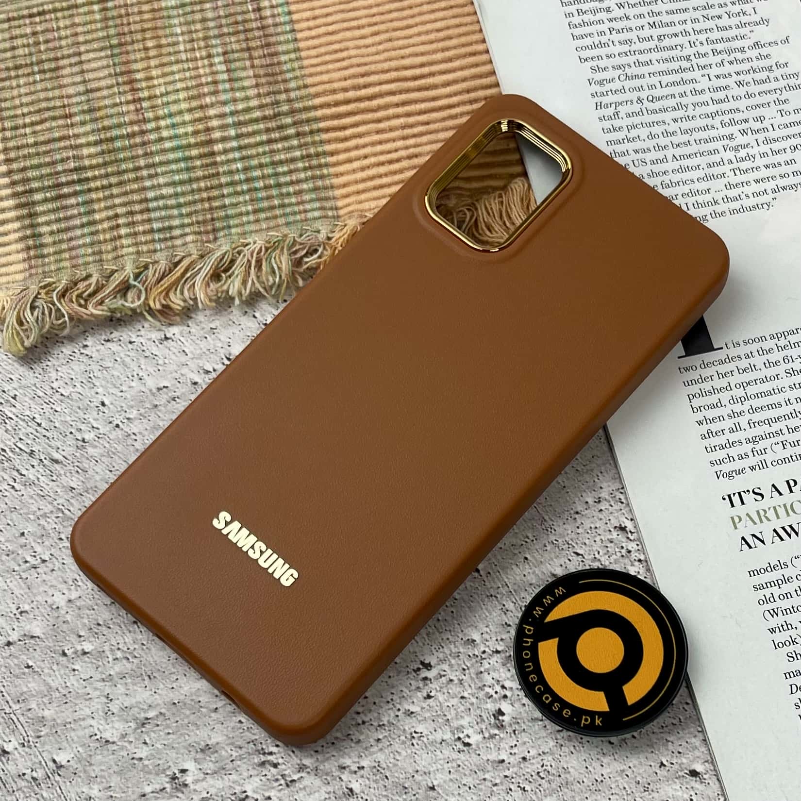 Galaxy A71 Premium Dual layer Leather Feel Electroplated Case