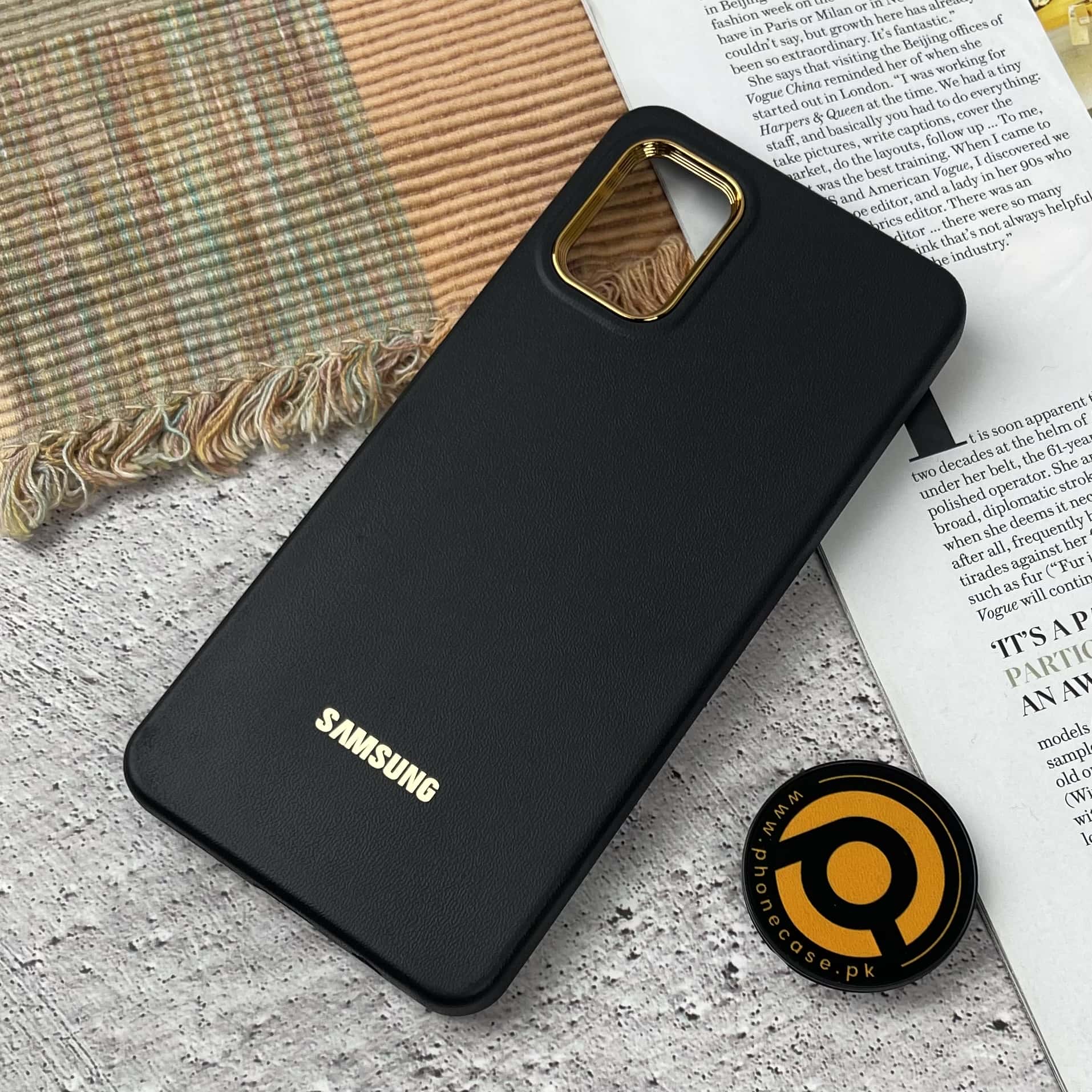 Galaxy A71 Premium Dual layer Leather Feel Electroplated Case