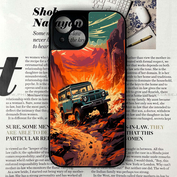 iPhone 13 Mini - Jeep Offroad - Premium Printed Glass soft Bumper shock Proof Case