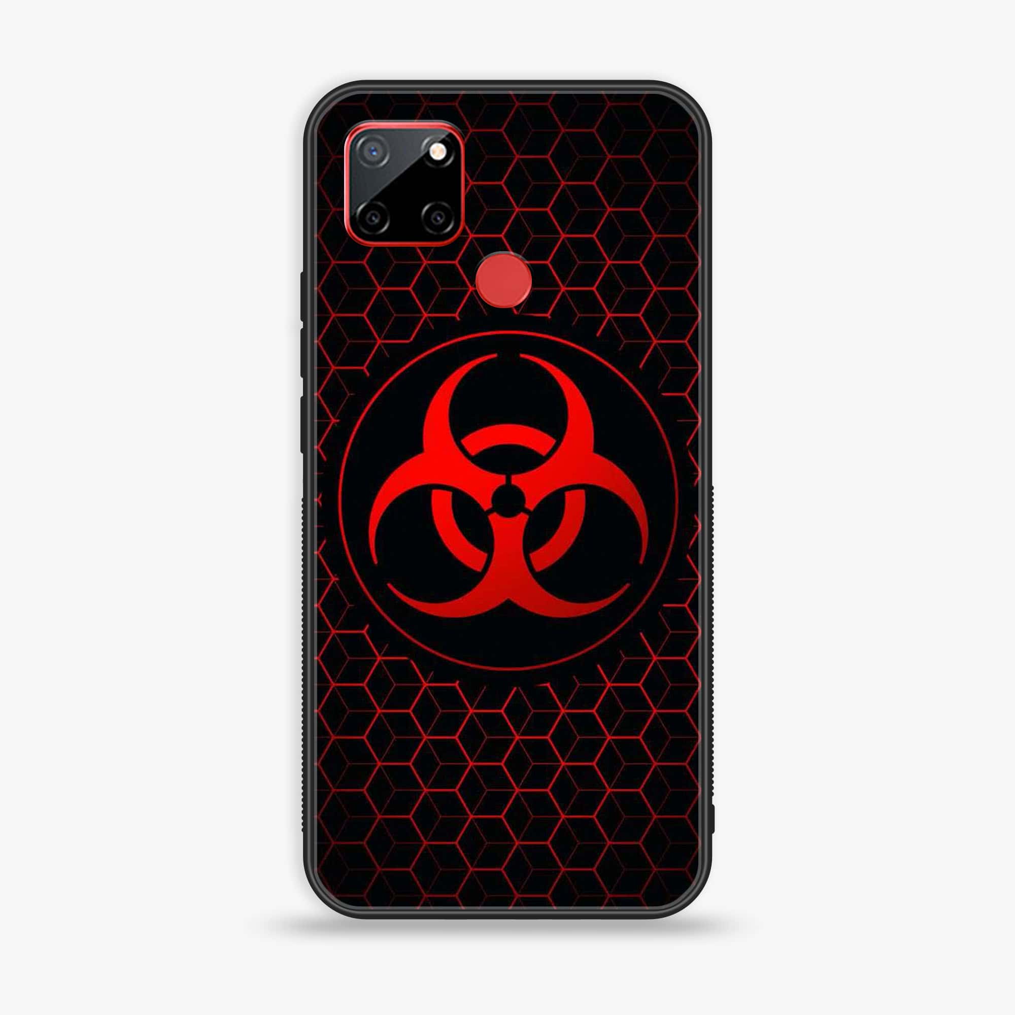 Realme C12 Biohazard Sign Series Premium Printed Glass soft Bumper shock Proof Case