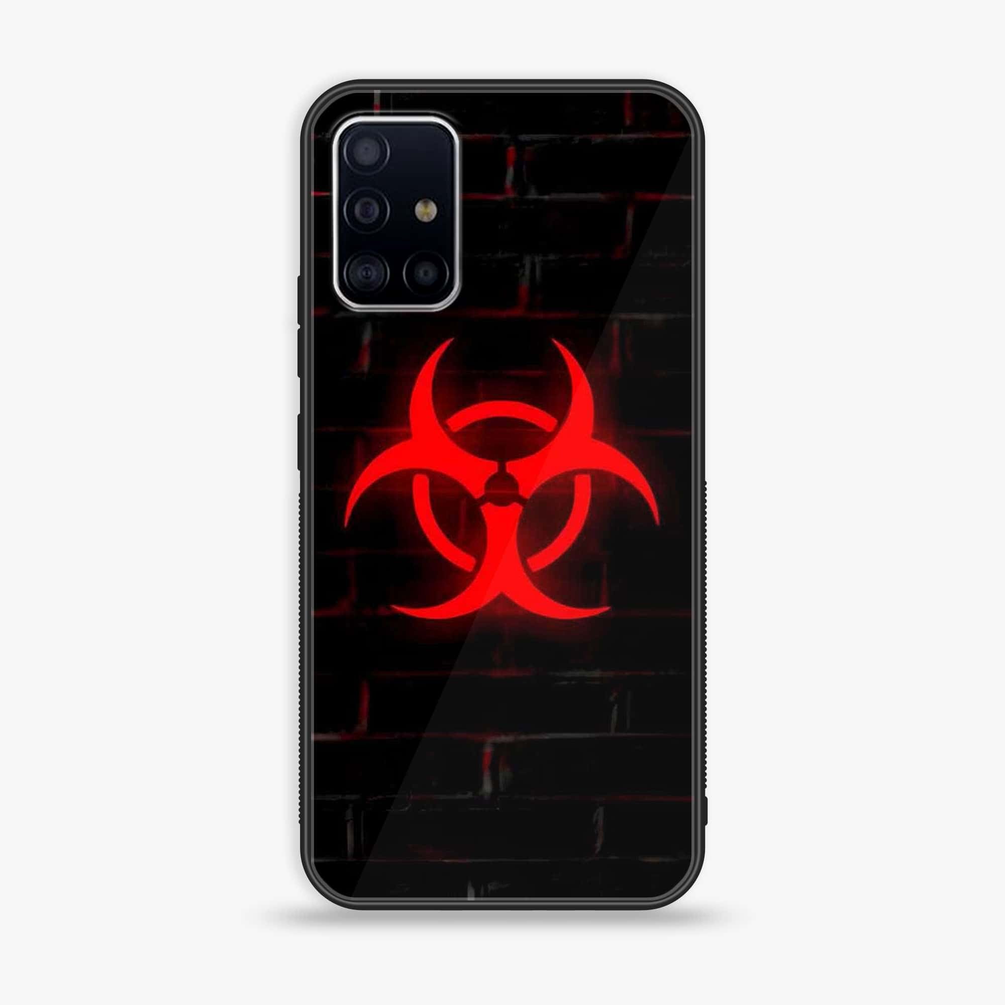 Samsung Galaxy A51 Biohazard Sign Series Premium Printed Glass soft Bumper shock Proof Case
