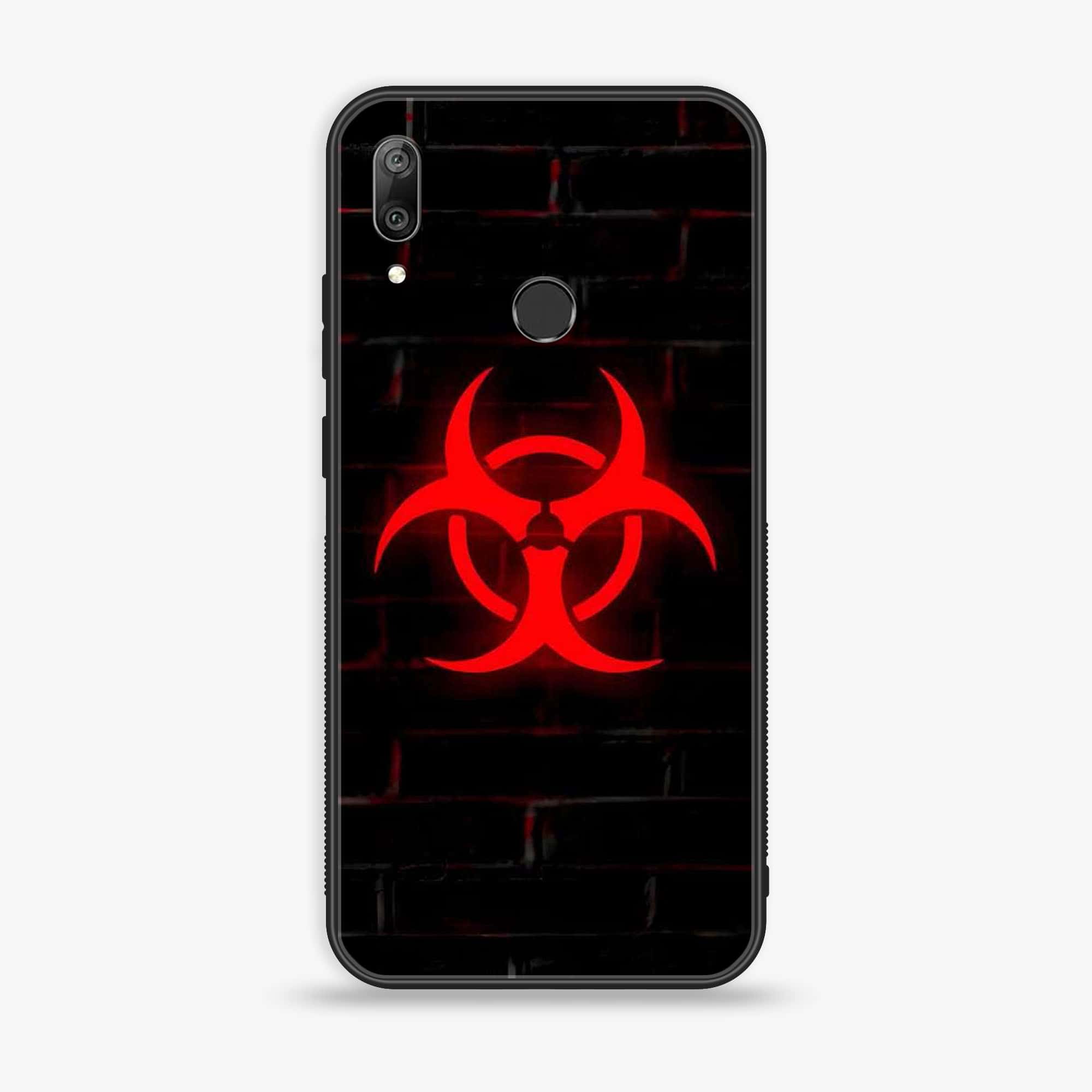 Huawei Y7 Prime (2019) - Biohazard Sign Series - Premium Printed Glass soft Bumper shock Proof Case