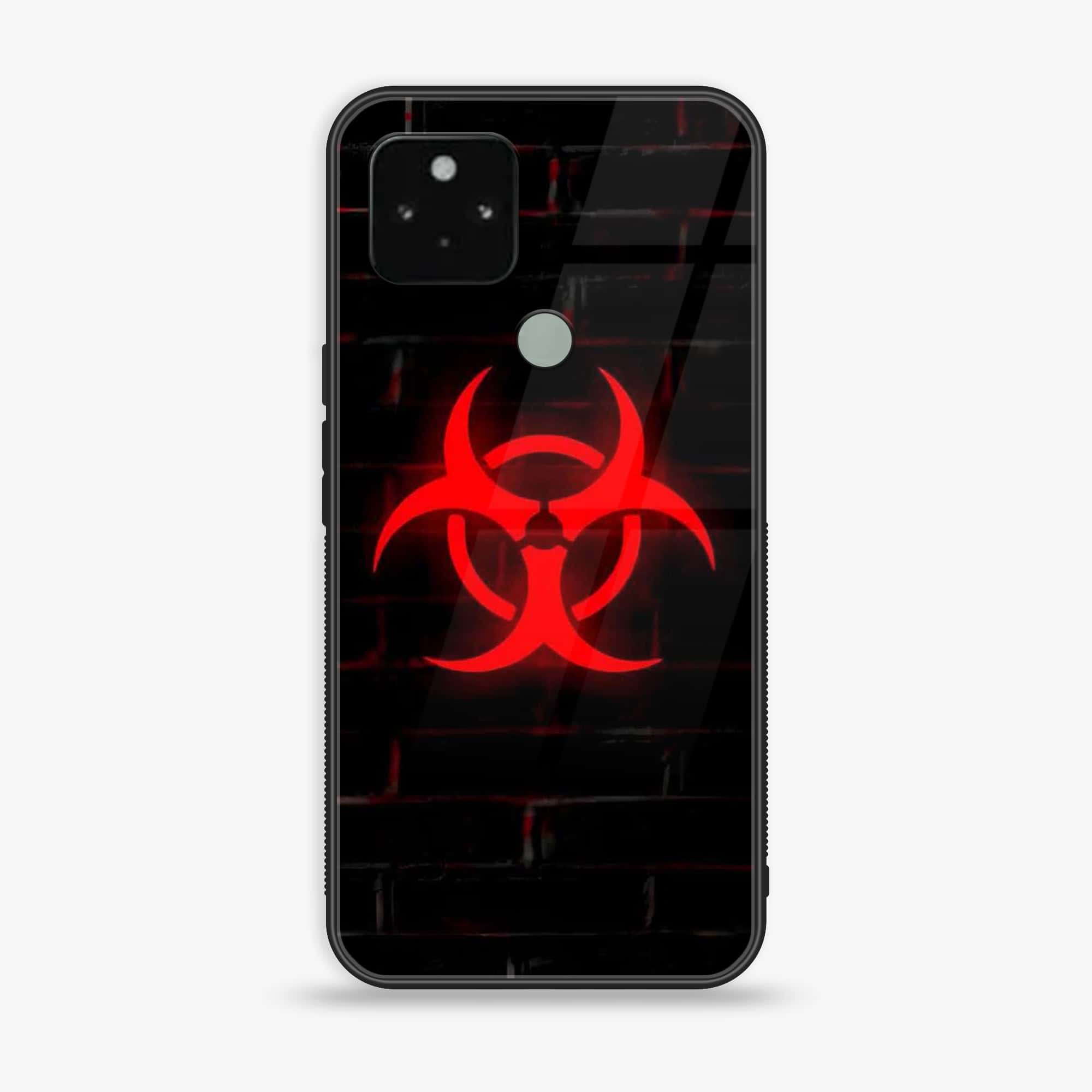 Google Pixel 5a - Biohazard Sign Series - Premium Printed Glass soft Bumper shock Proof Case