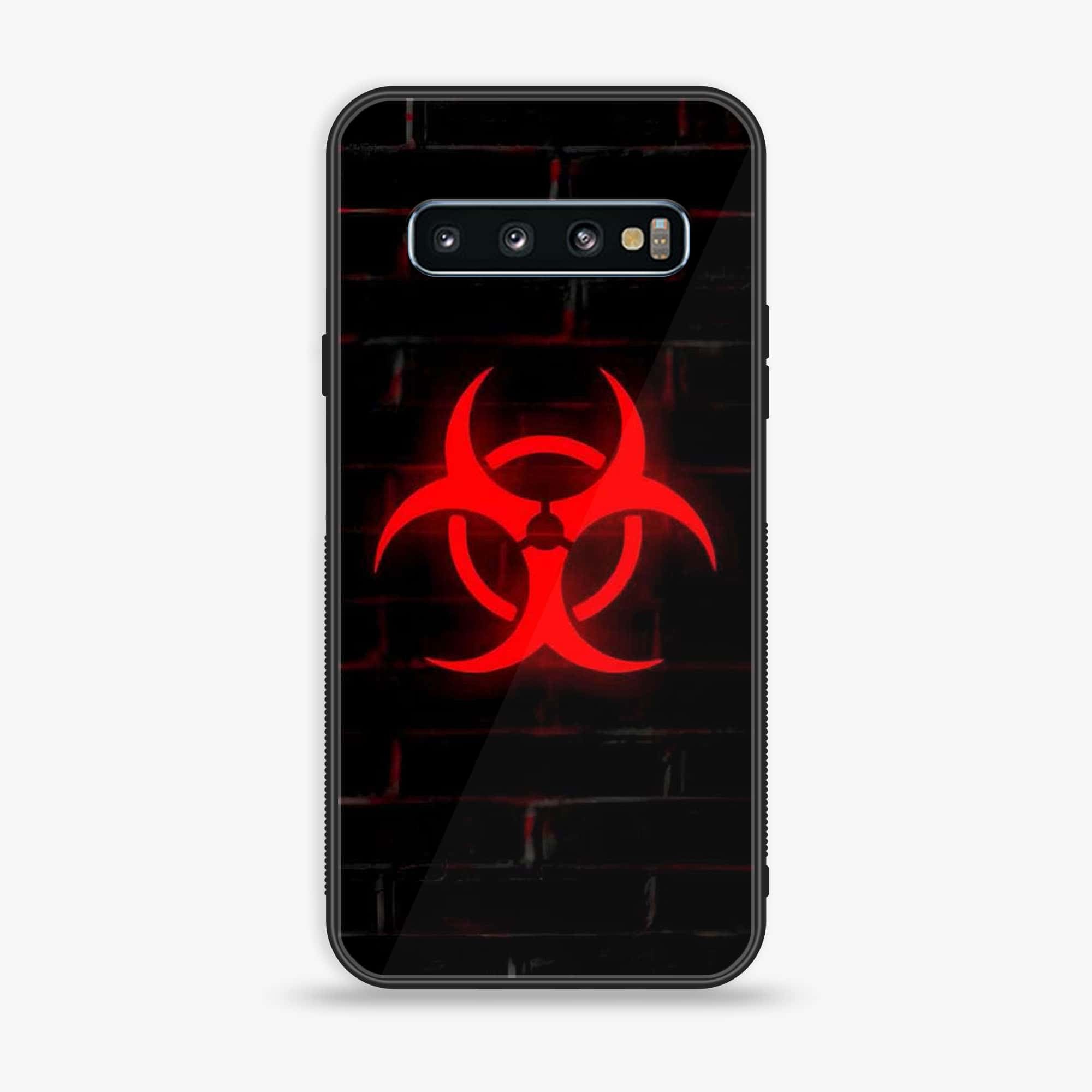 Samsung Galaxy S10 - Biohazard Sign Series - Premium Printed Glass soft Bumper shock Proof Case