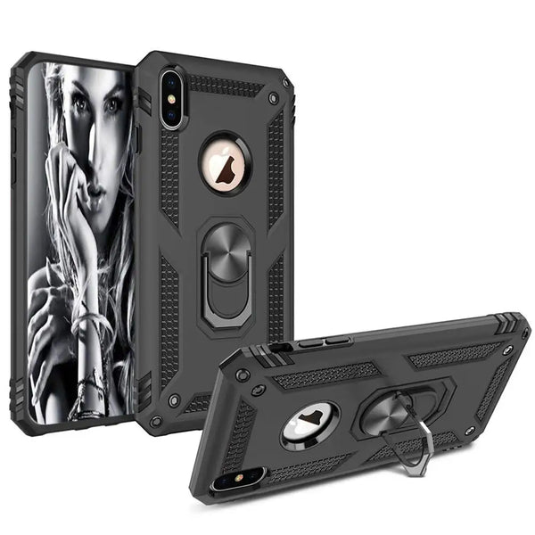 iPhone XS Max Vanguard Military Armor Case with Ring Grip Kickstand