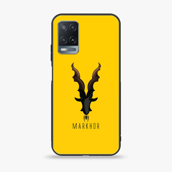 OPPO A54 - Markhor  Series - Premium Printed Glass soft Bumper shock Proof Case