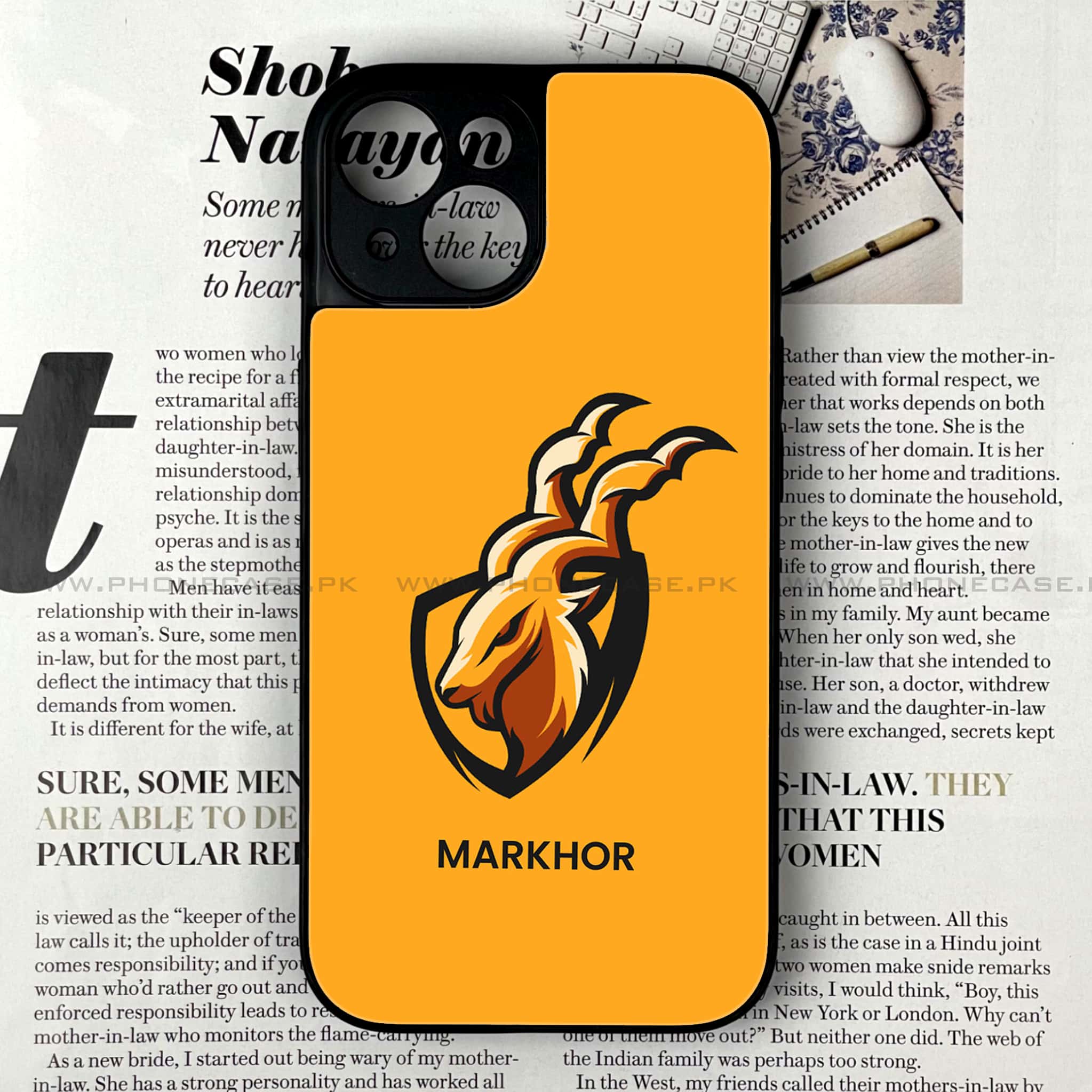 iPhone 13 Mini - Markhor Series - Premium Printed Glass soft Bumper shock Proof Case