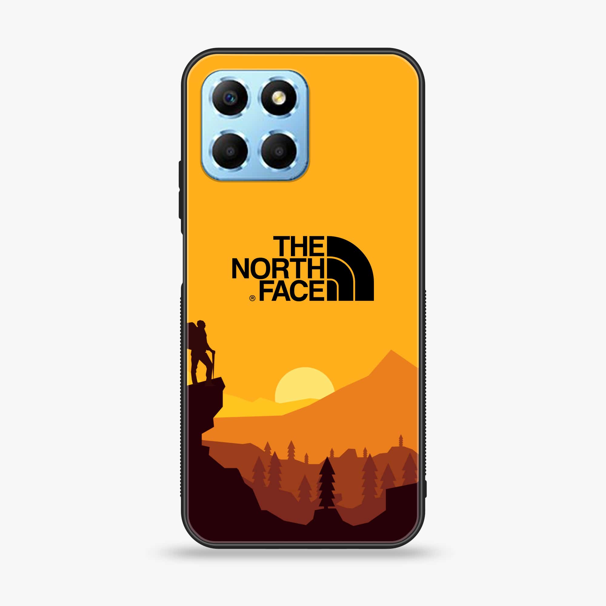 Honor X6 - The North Face Series - Premium Printed Glass soft Bumper shock Proof Case