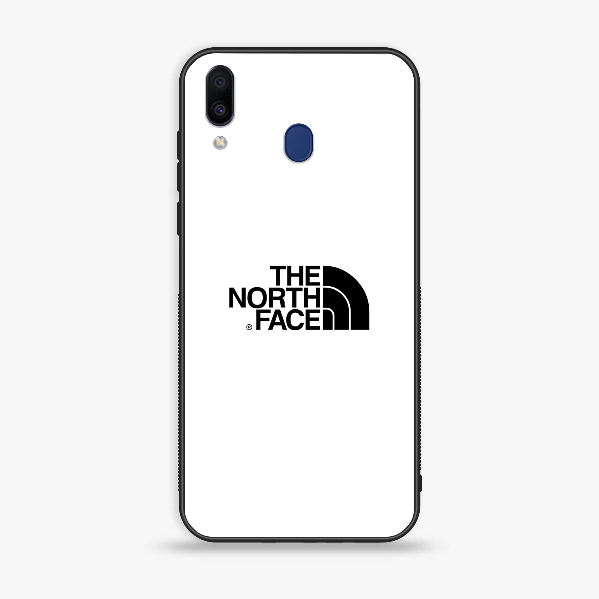 Samsung Galaxy M20 - The North Face Series - Premium Printed Glass soft Bumper shock Proof Case