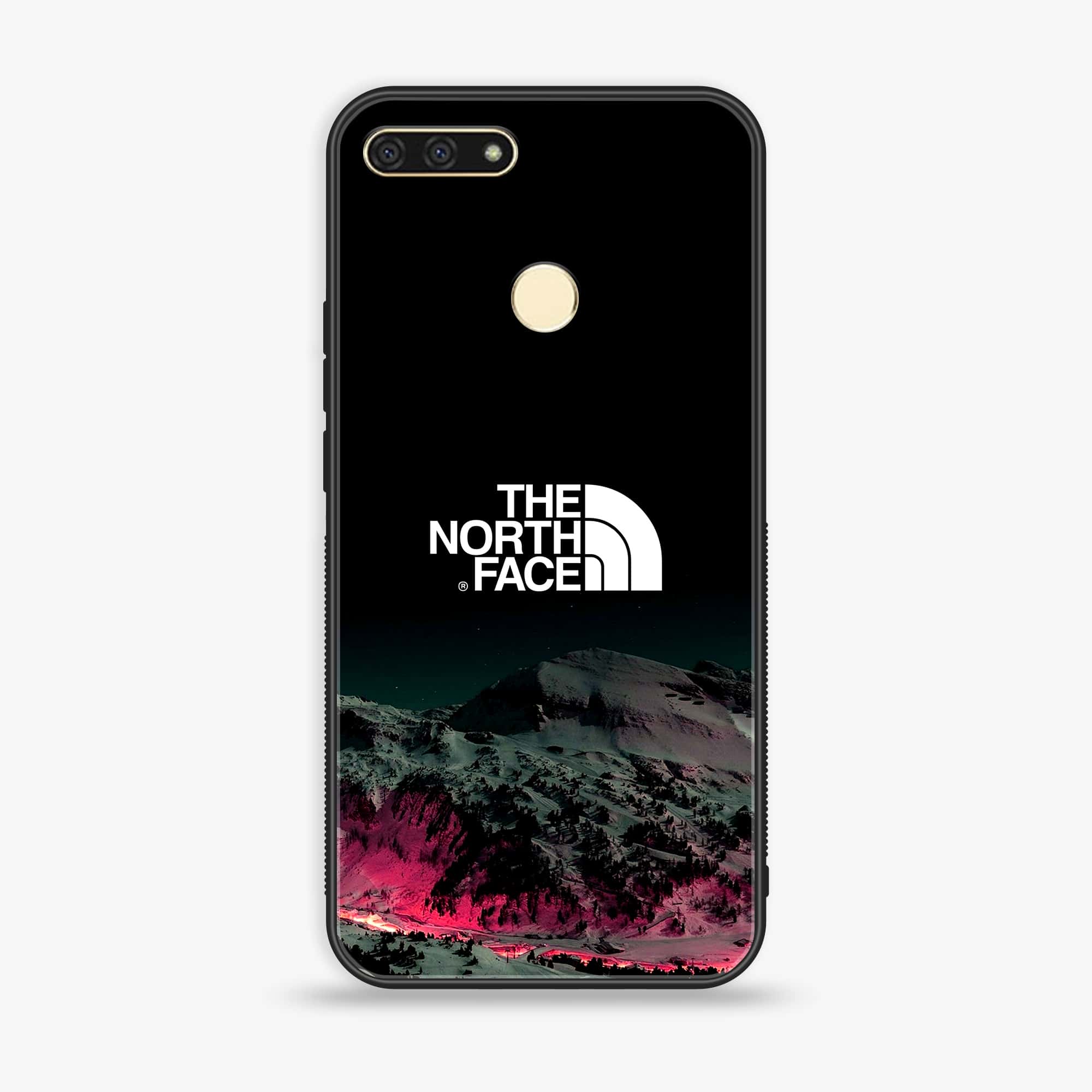 Honor 7A - The North Face Series - Premium Printed Glass soft Bumper shock Proof Case