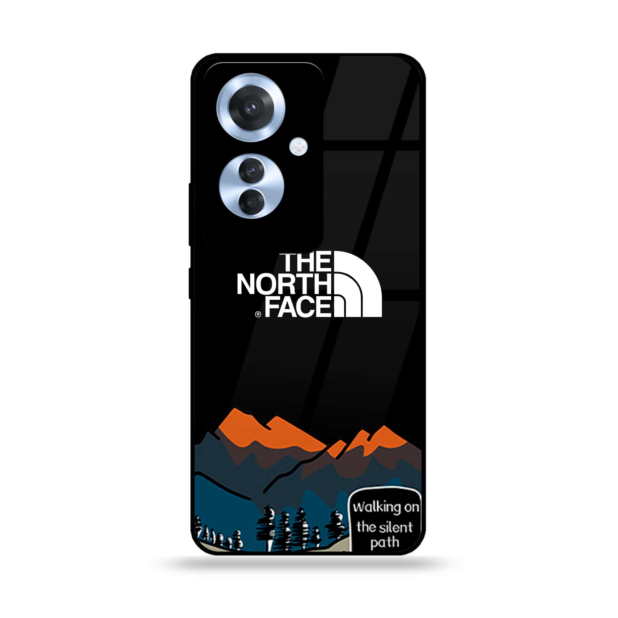 Oppo F25 Pro - The North Face Series - Premium Printed Glass soft Bumper shock Proof Case