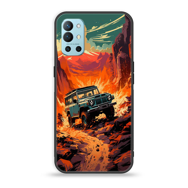 OnePlus 9R - Jeep Offroad - Premium Printed Glass soft Bumper Shock Proof Case