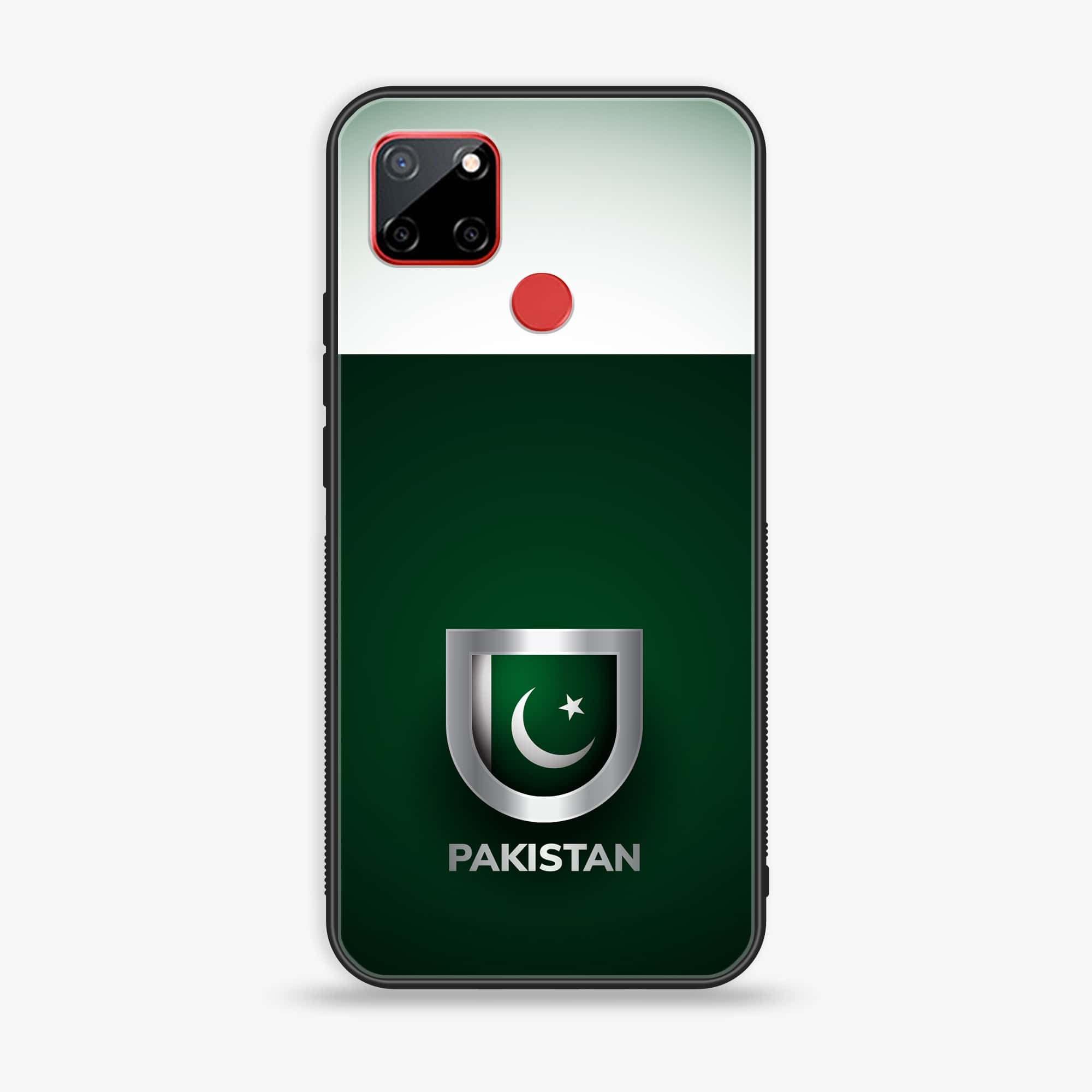Realme C12 Pakistani Flag Series Premium Printed Glass soft Bumper shock Proof Case
