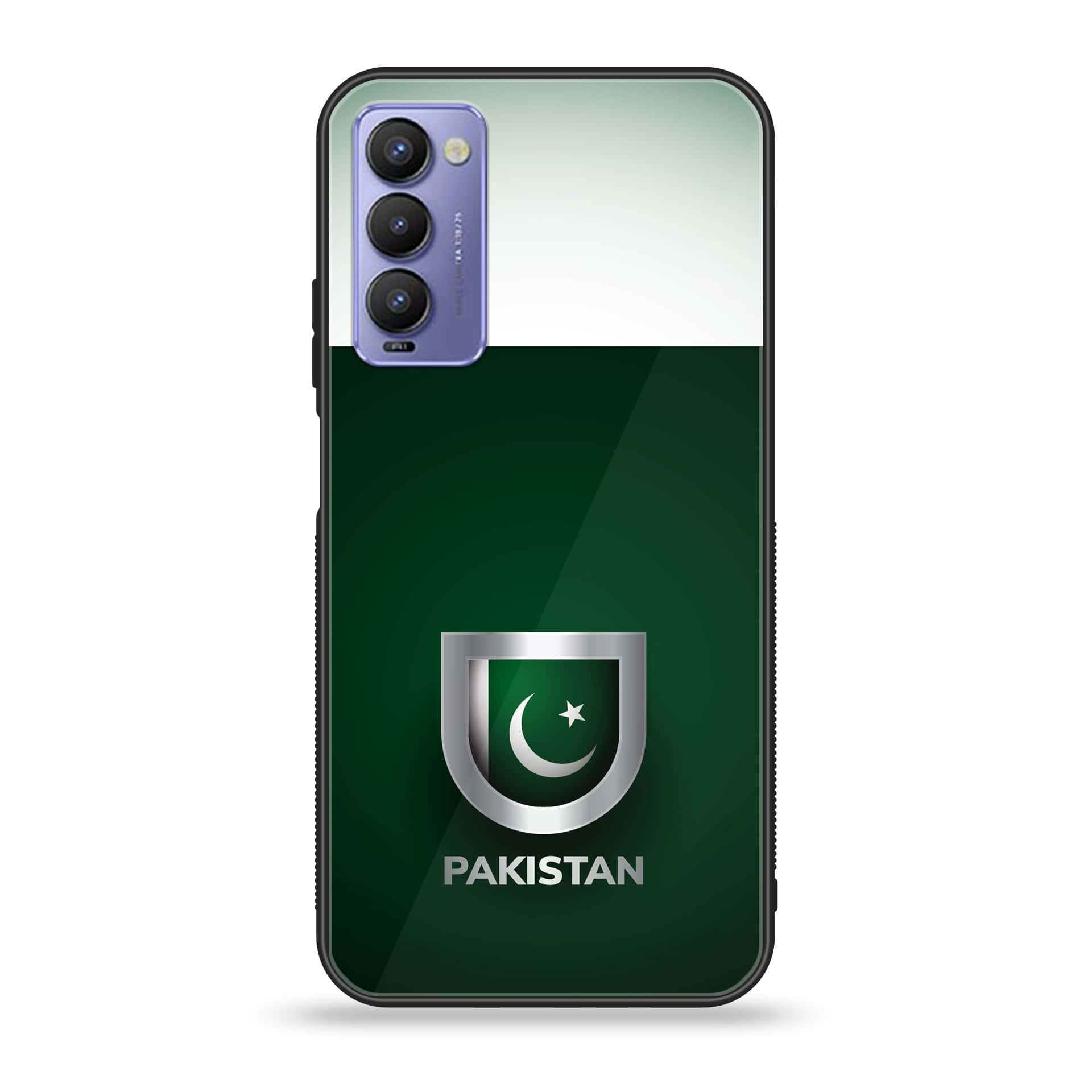 Tecno Camon 18 Pakistani Flag Series Premium Printed Glass soft Bumper shock Proof Case