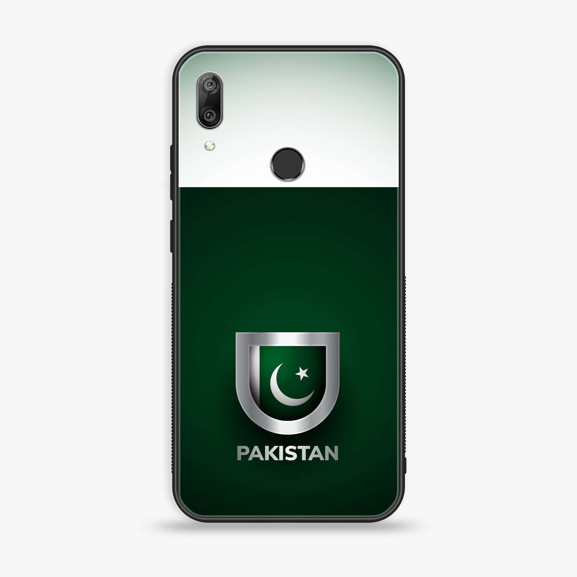 Huawei Y7 Prime (2019) - Pakistani Flag Series - Premium Printed Glass soft Bumper shock Proof Case