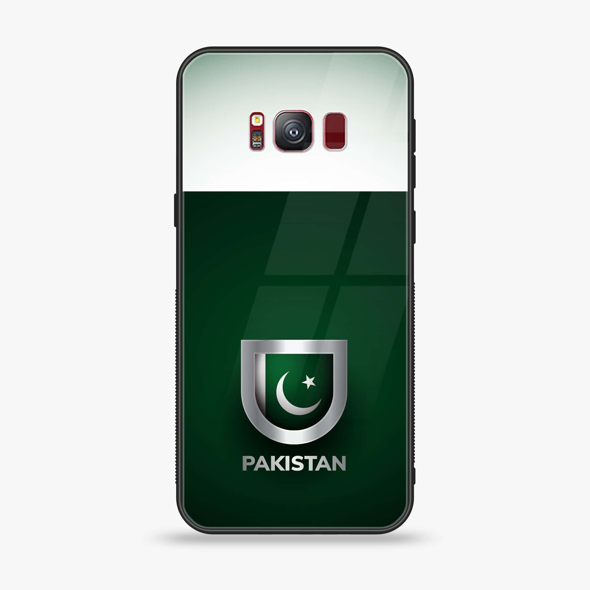 Galaxy S8 Plus - Pakistani Flag Series - Premium Printed Glass soft Bumper shock Proof Case