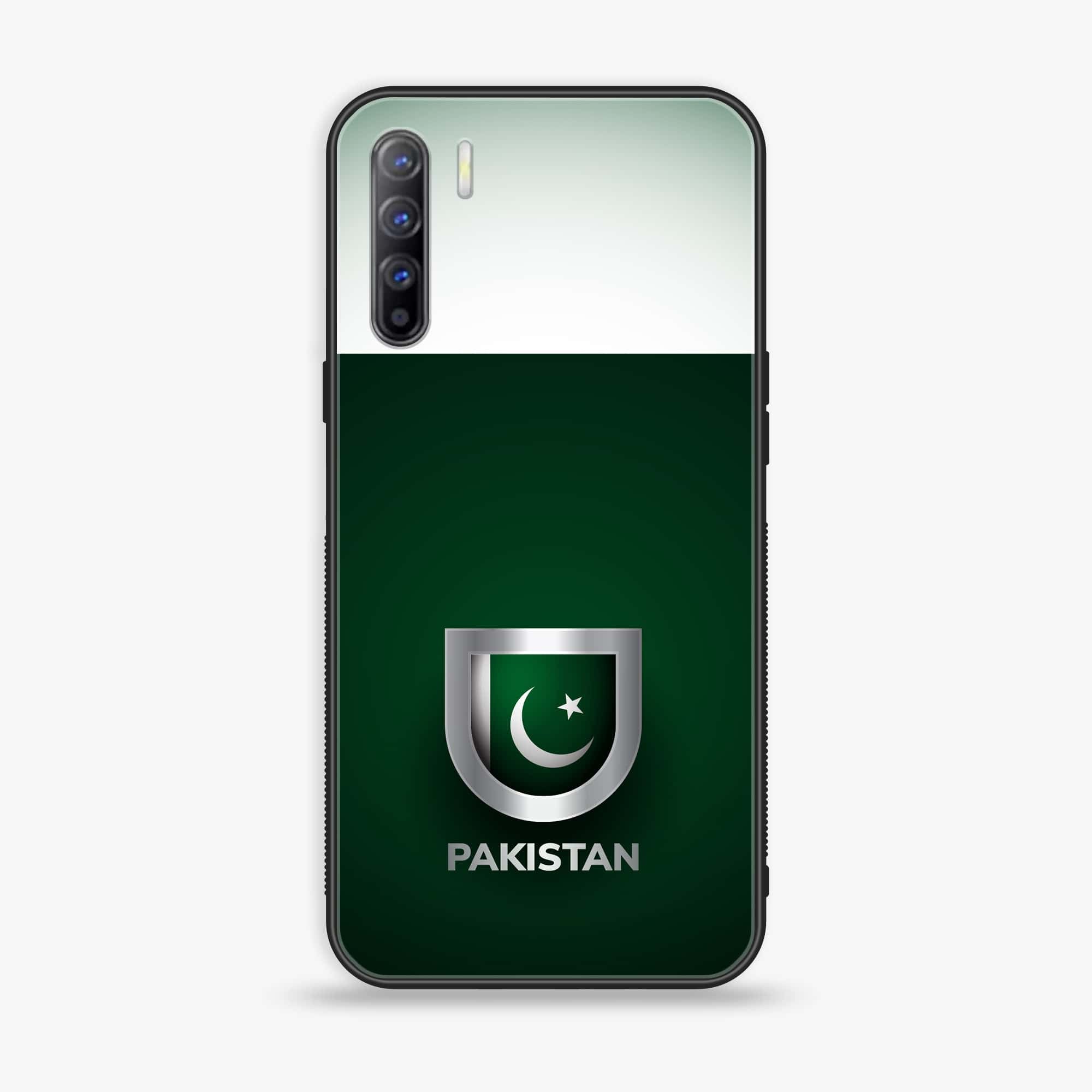 Oppo A91 - Pakistani Flag Series - Premium Printed Glass soft Bumper shock Proof Case