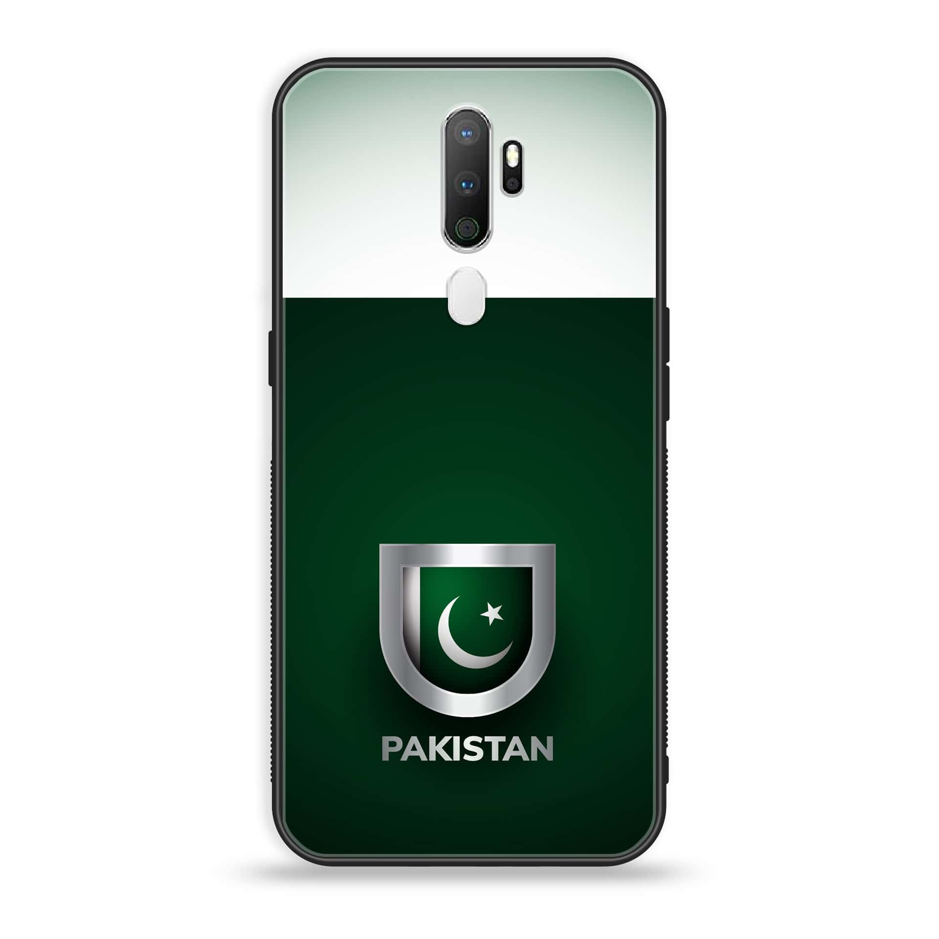 Oppo A5 2020 Pakistani Flag Series Premium Printed Glass soft Bumper shock Proof Case