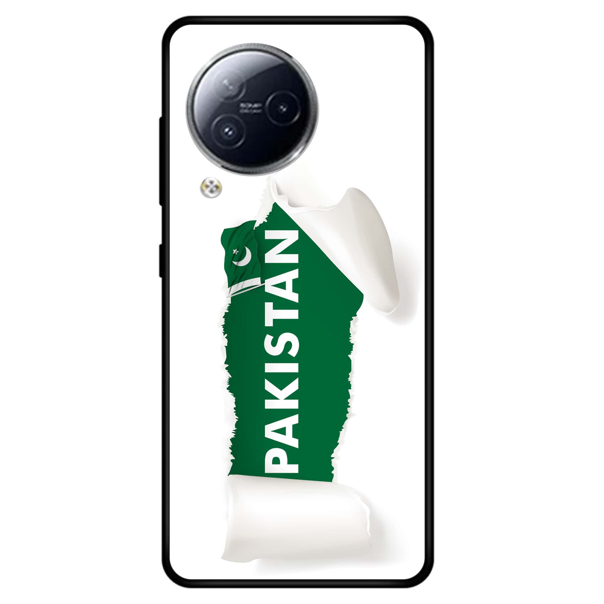 XIAOMI CIVI 3 - Pakistani Flag Series - Premium Printed Glass soft Bumper shock Proof Case