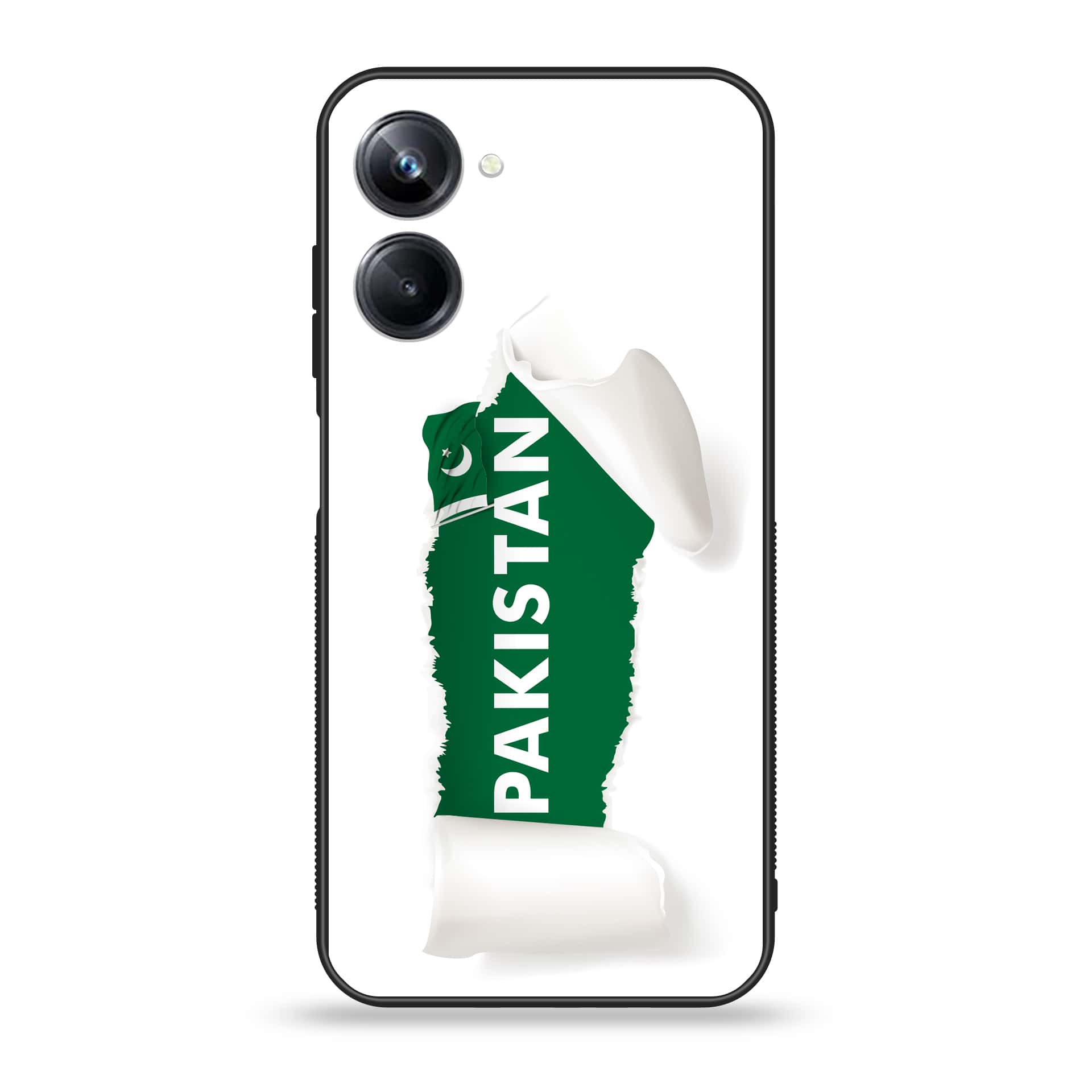 Realme 10 Pro - Pakistani Flag Series - Premium Printed Glass soft Bumper shock Proof Case