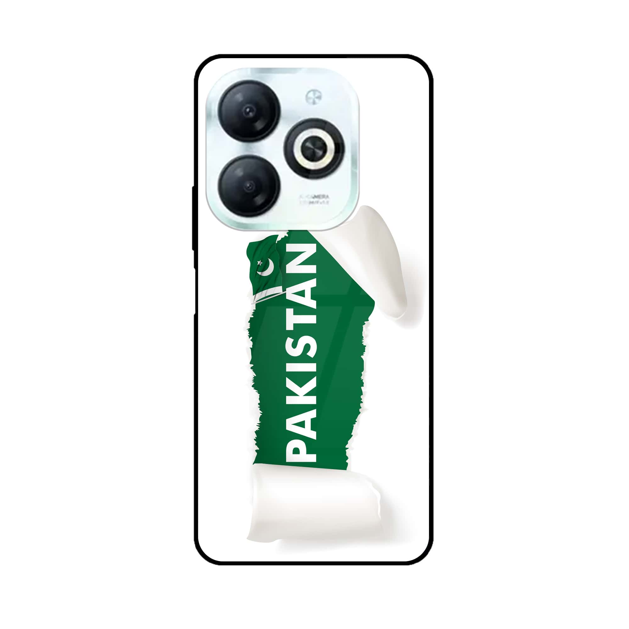 Infinix Smart 8 - Pakistani Flag Series - Premium Printed Glass soft Bumper shock Proof Case