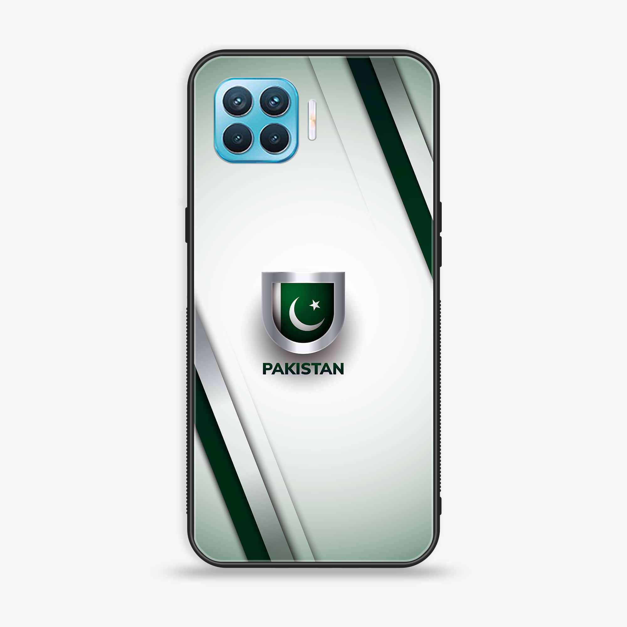 Oppo F17 Pro - Pakistani Flag Series - Premium Printed Glass soft Bumper shock Proof Case
