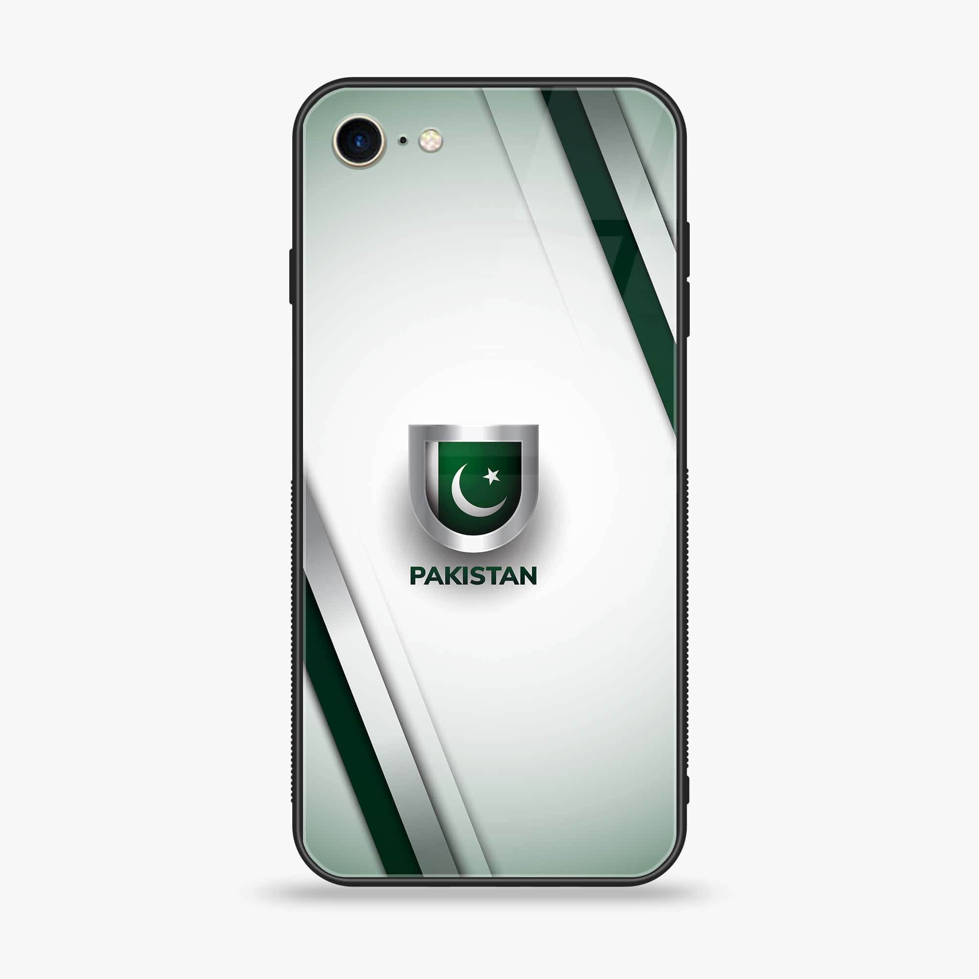IPhone SE 2020 - Pakistani Flag Series - Premium Printed Glass soft Bumper shock Proof Case