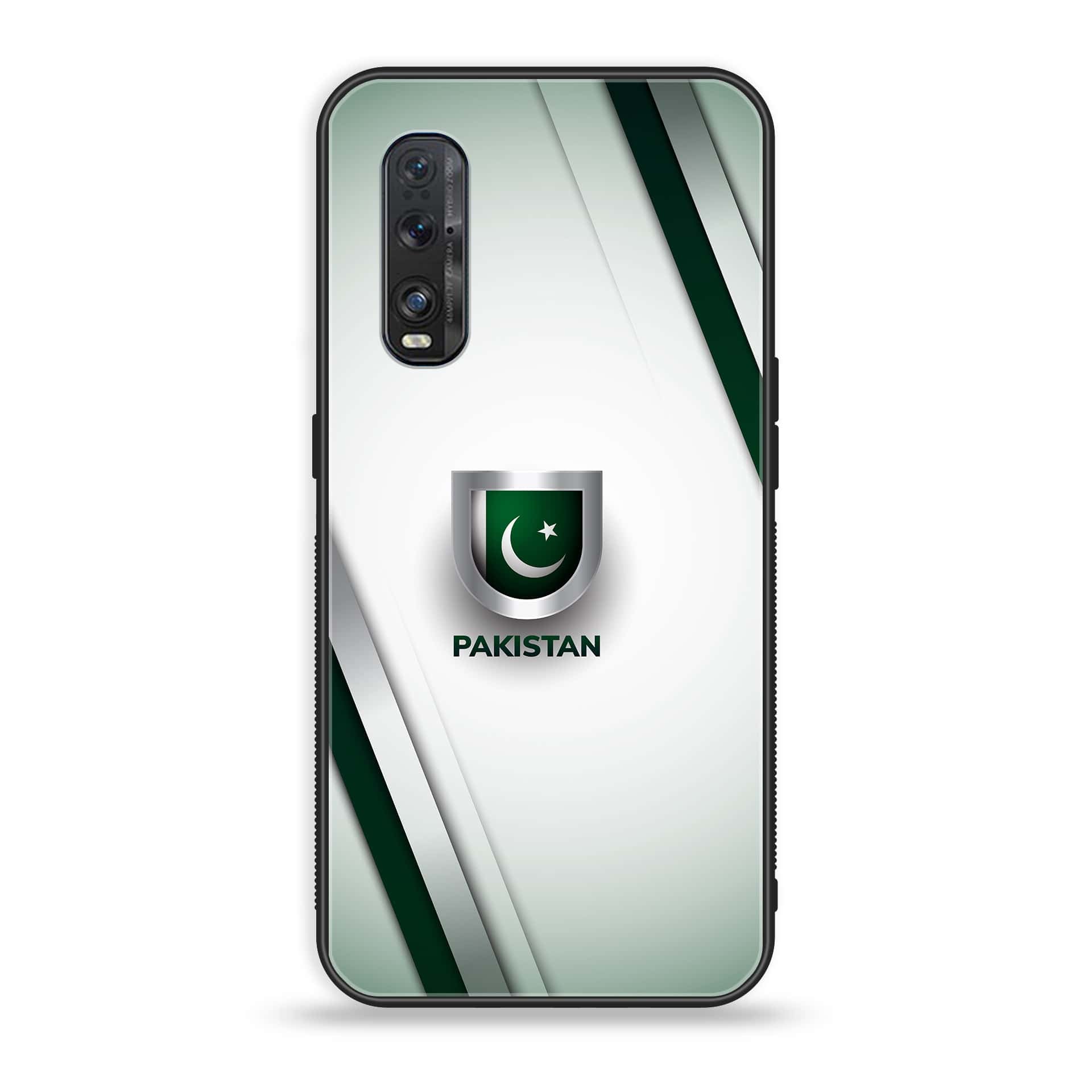 Oppo Find X2 - Pakistani Flag Series - Premium Printed Glass soft Bumper shock Proof Case