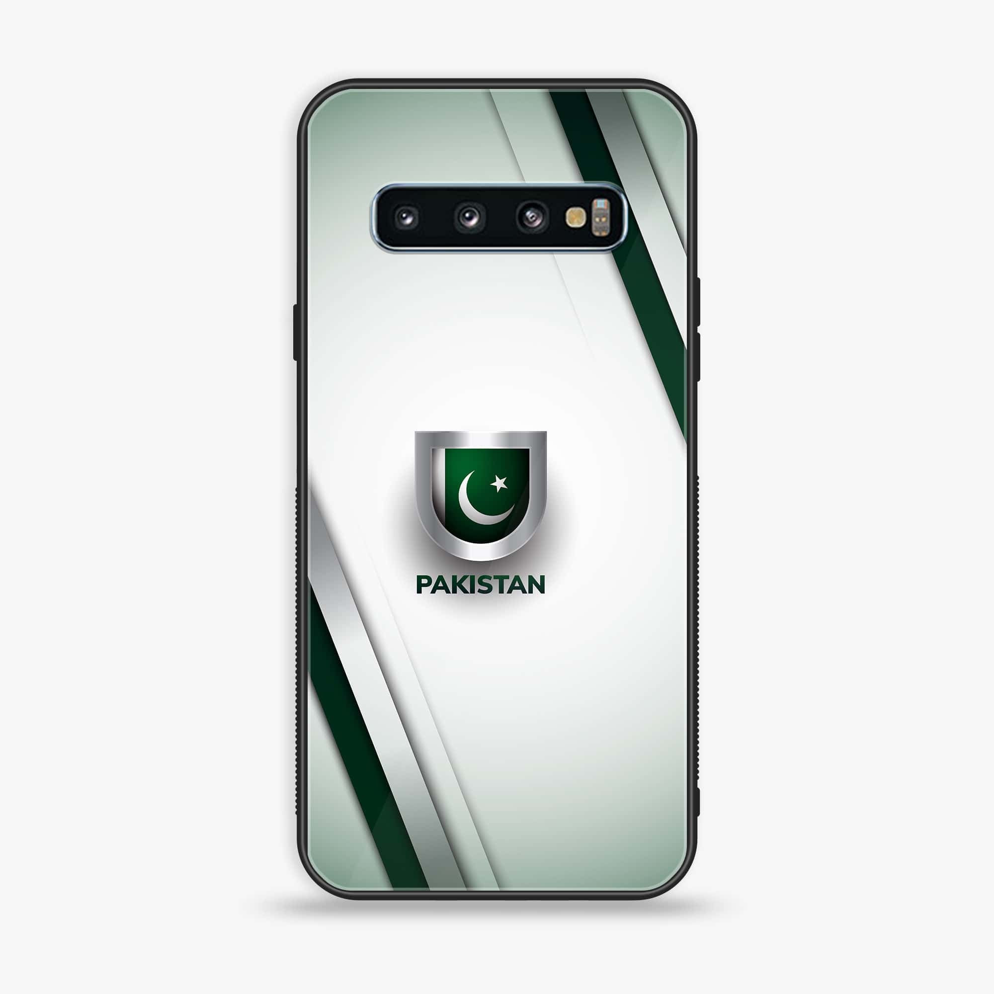 Samsung Galaxy S10 - Pakistani Flag Series - Premium Printed Glass soft Bumper shock Proof Case