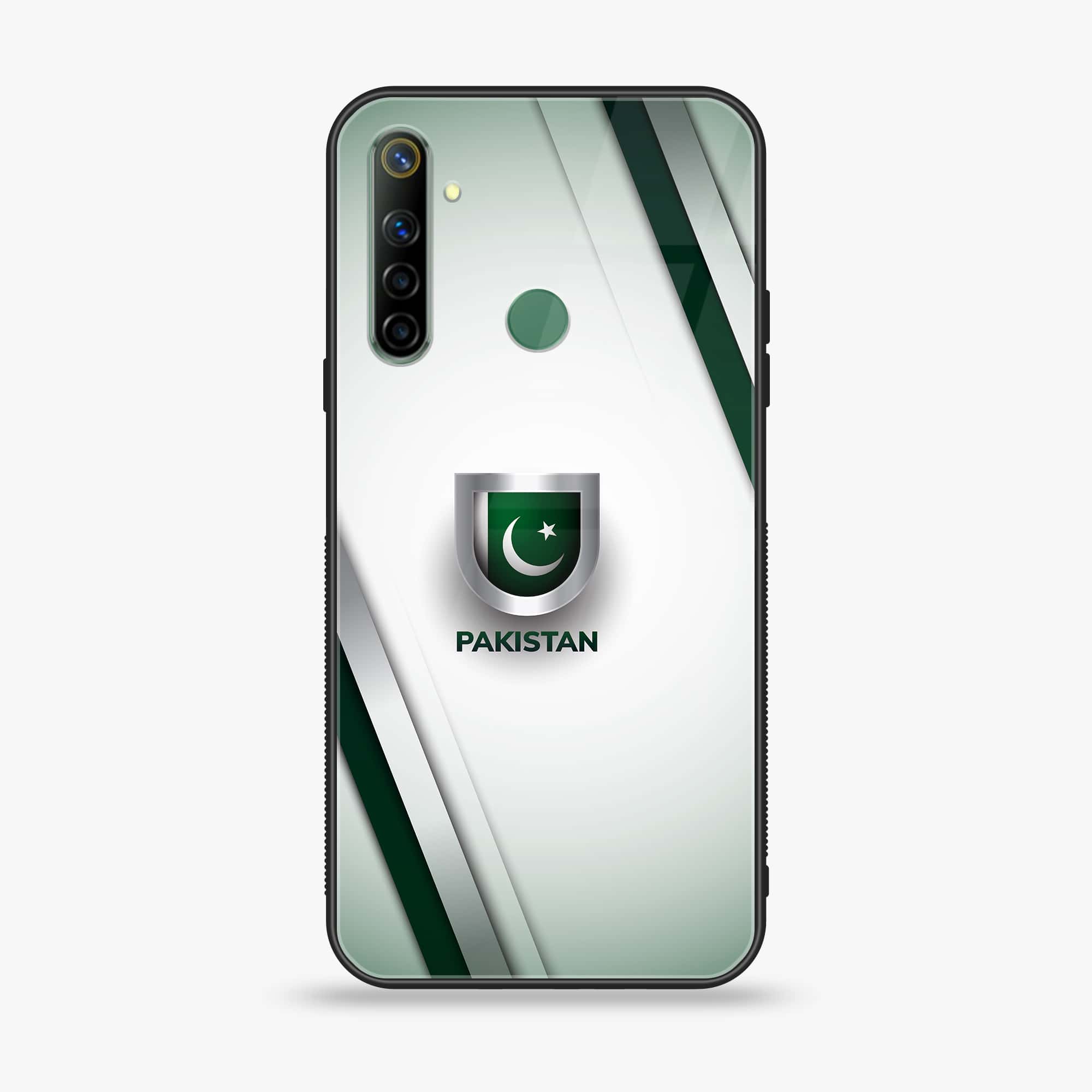 Realme 5 Pakistani Flag Series Premium Printed Glass soft Bumper shock Proof Case