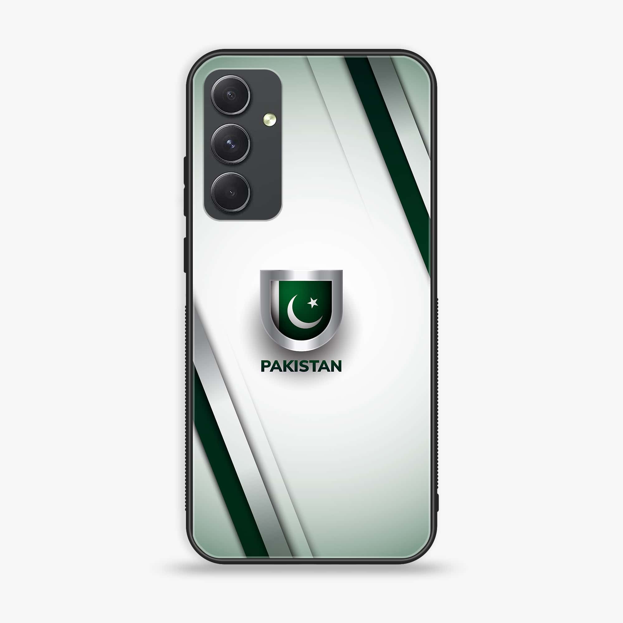 Samsung Galaxy A34 - Pakistani Flag Series - Premium Printed Glass soft Bumper shock Proof Case
