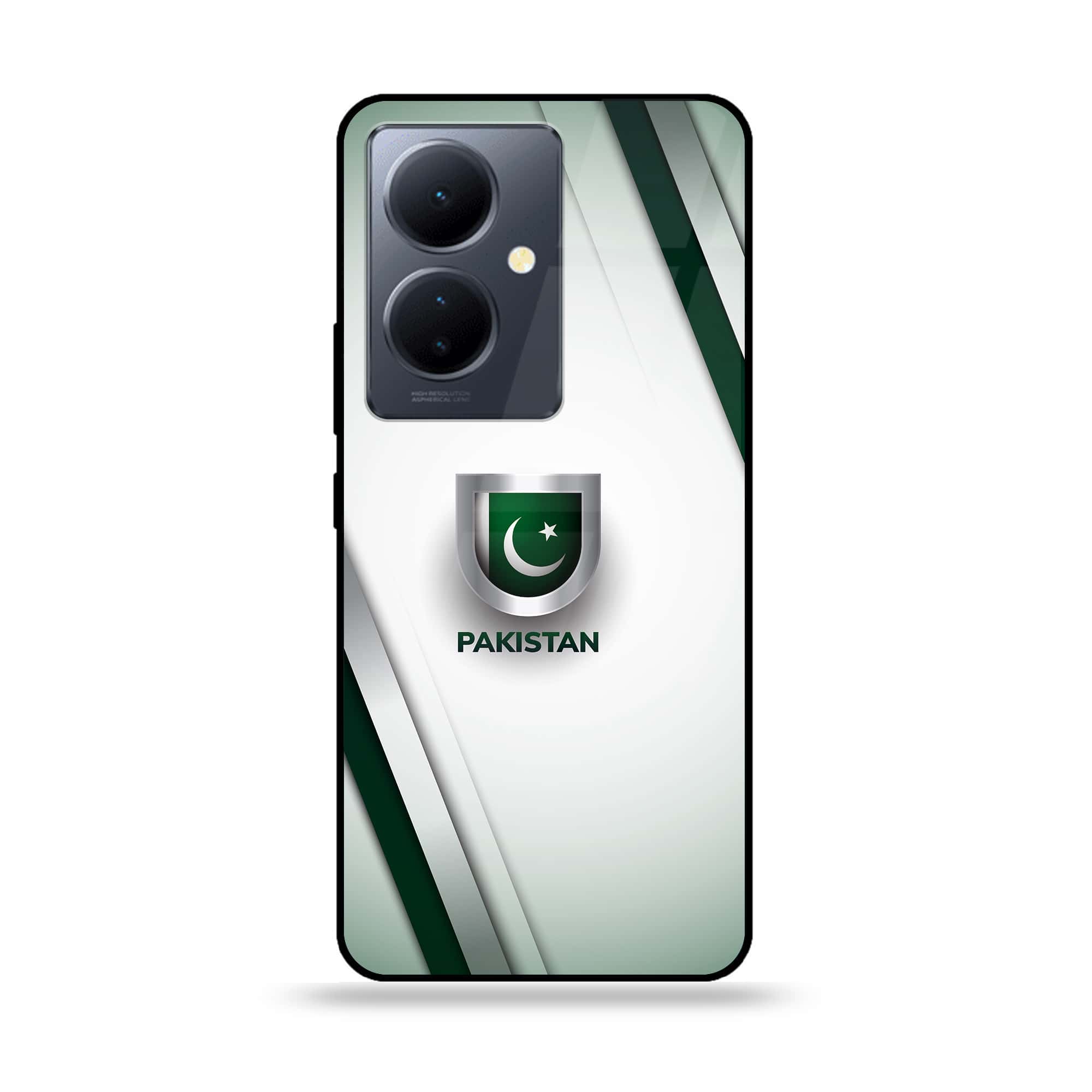 Vivo Y78 - Pakistani Flag Series - Premium Printed Glass soft Bumper shock Proof Case