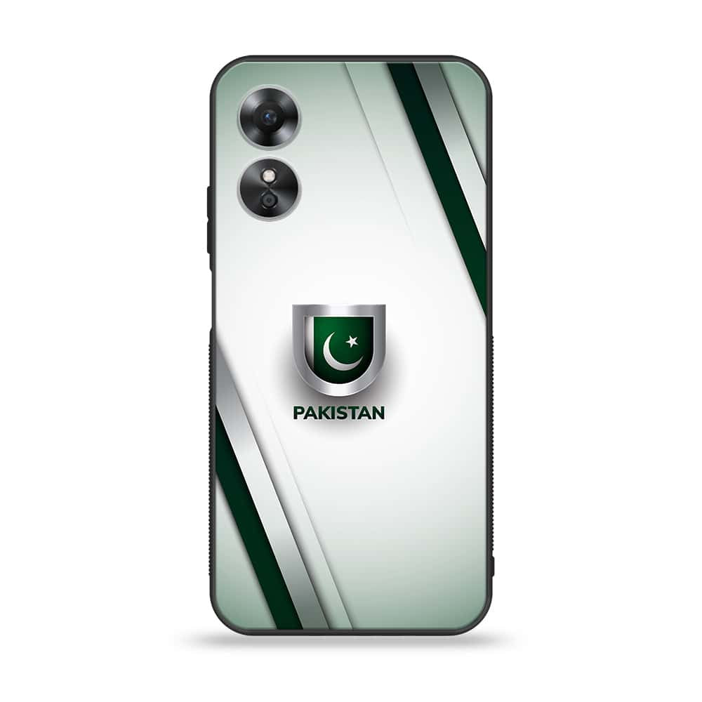 Oppo A17k - Pakistani Flag Series - Premium Printed Glass soft Bumper shock Proof Case