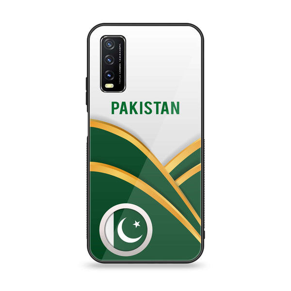 Vivo Y20 Pakistani Flag Series Premium Printed Glass soft Bumper shock Proof Case