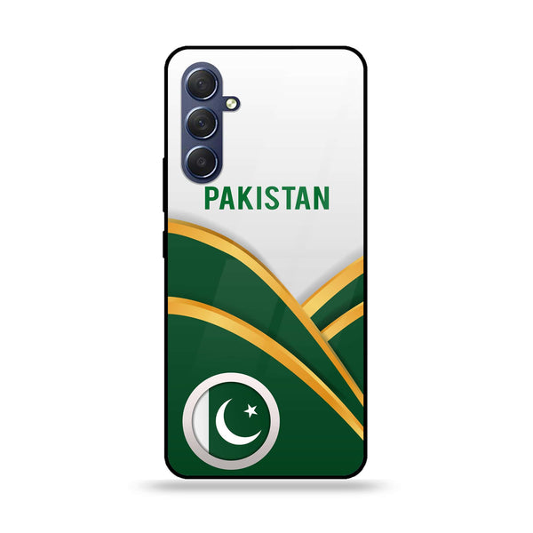 Samsung Galaxy M54 - Pakistani Flag Series- Premium Printed Glass soft Bumper shock Proof Case